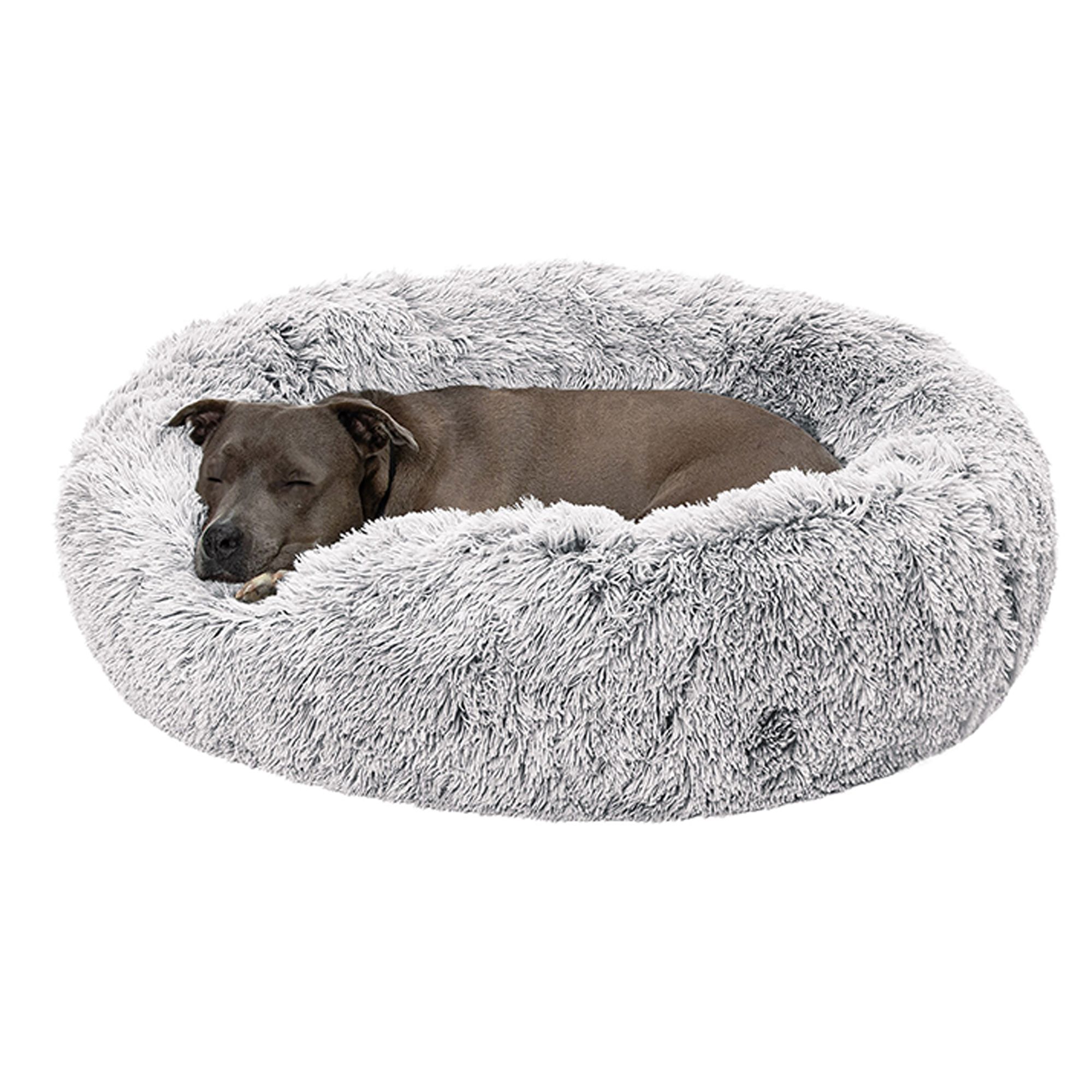 FurHaven Calming Cuddler Donut Pet Bed - Mist Gray 36"