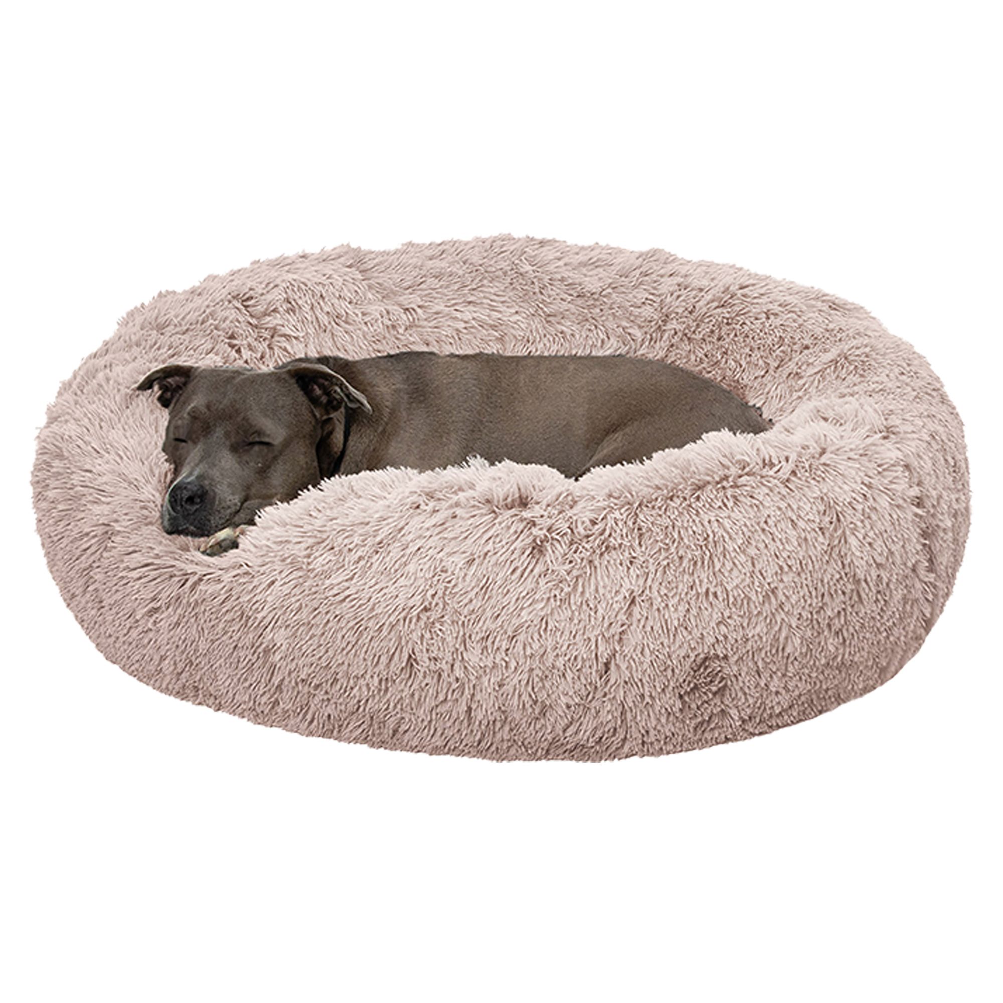 FurHaven Calming Cuddler Donut Pet Bed in Tan | PetSmart