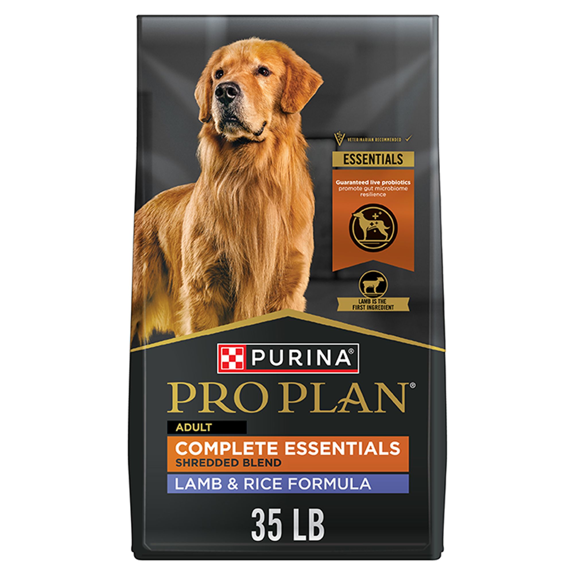 Purina Pro Plan Complete Essentials Shredded Blend Adult Dog Dry Food - Lamb and Rice, Size: 35 lb | PetSmart