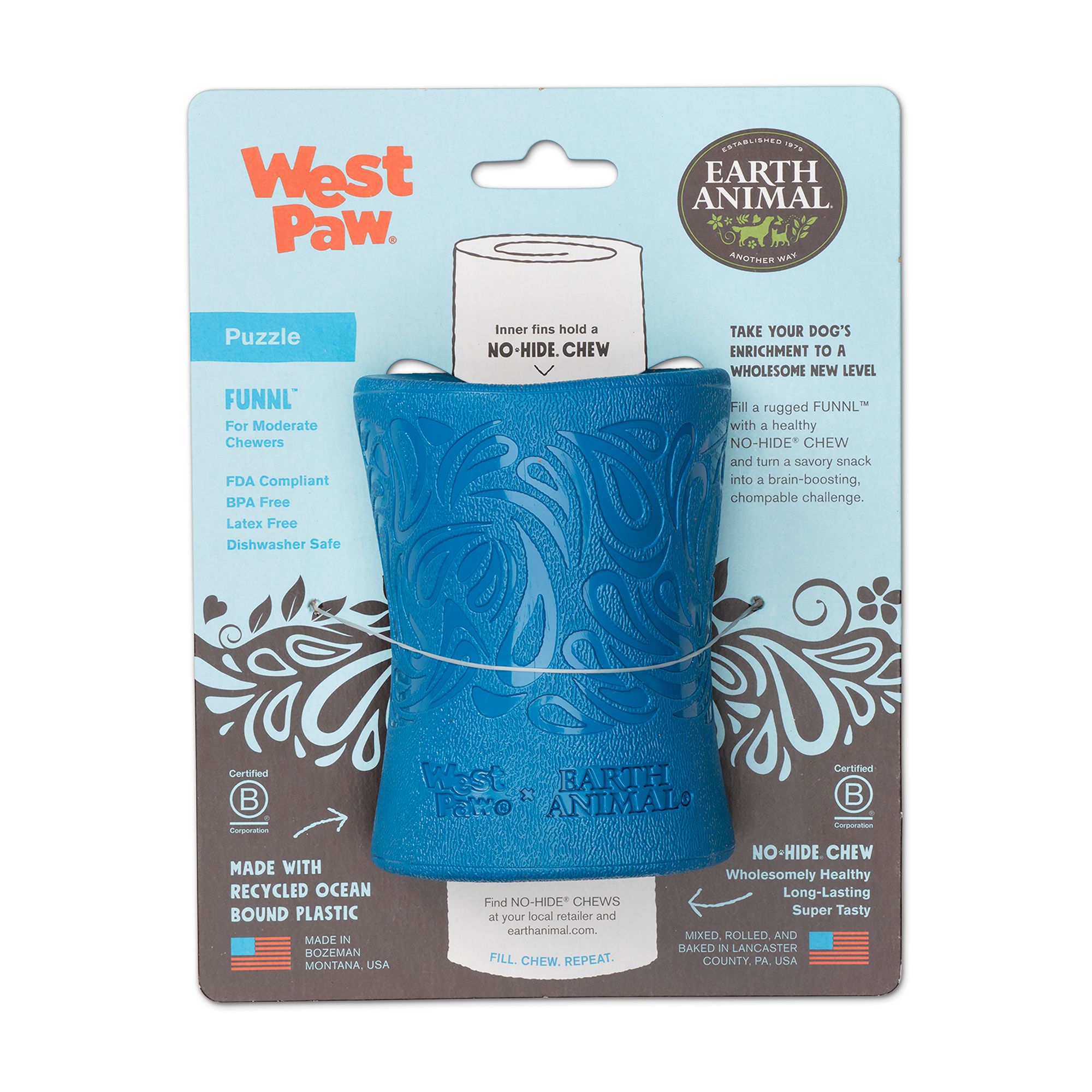 West Paw Large Funnl Dog Toy in Blue | PetSmart