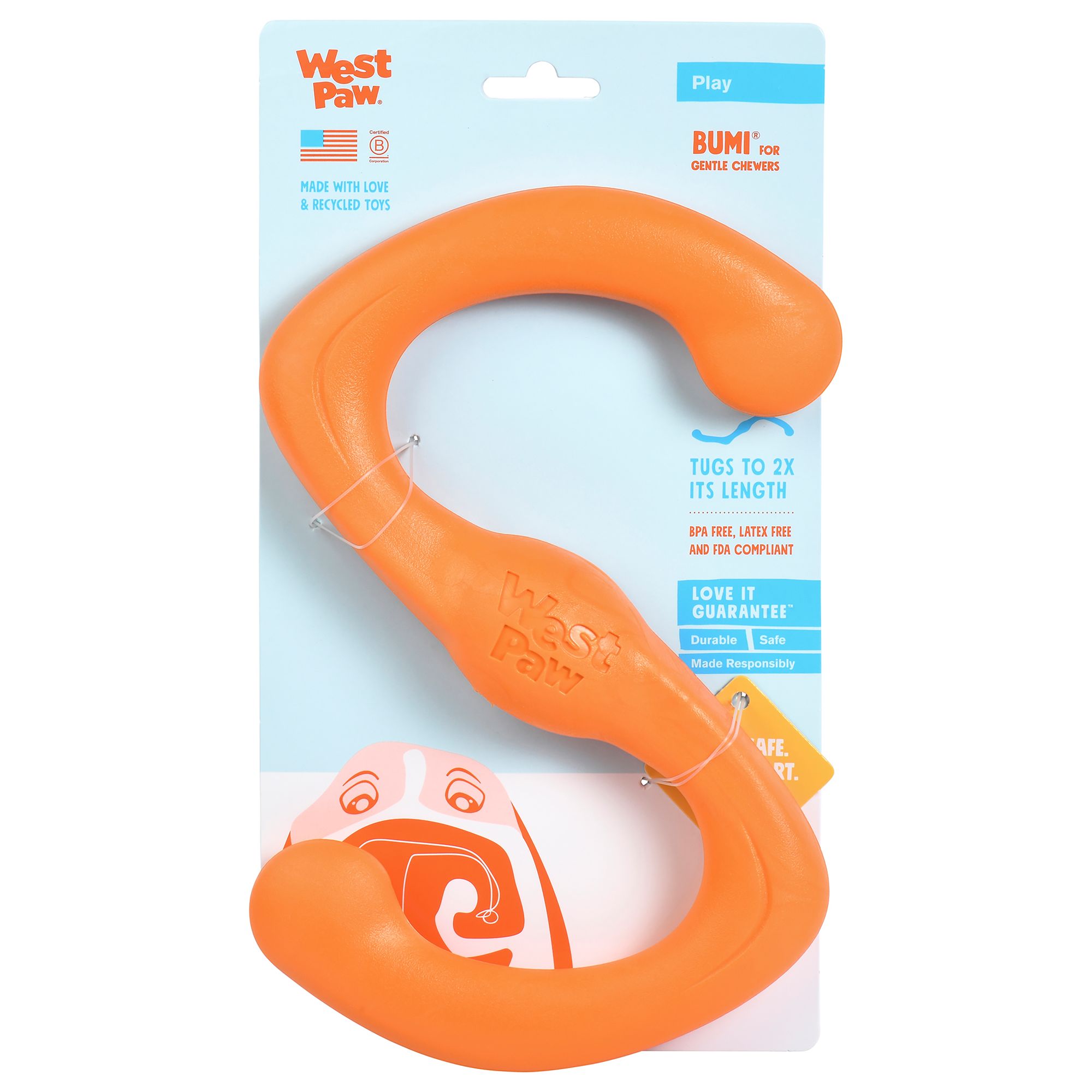 West Paw Zogoflex Bumi Dog Toy in Orange, Size: Large | PetSmart