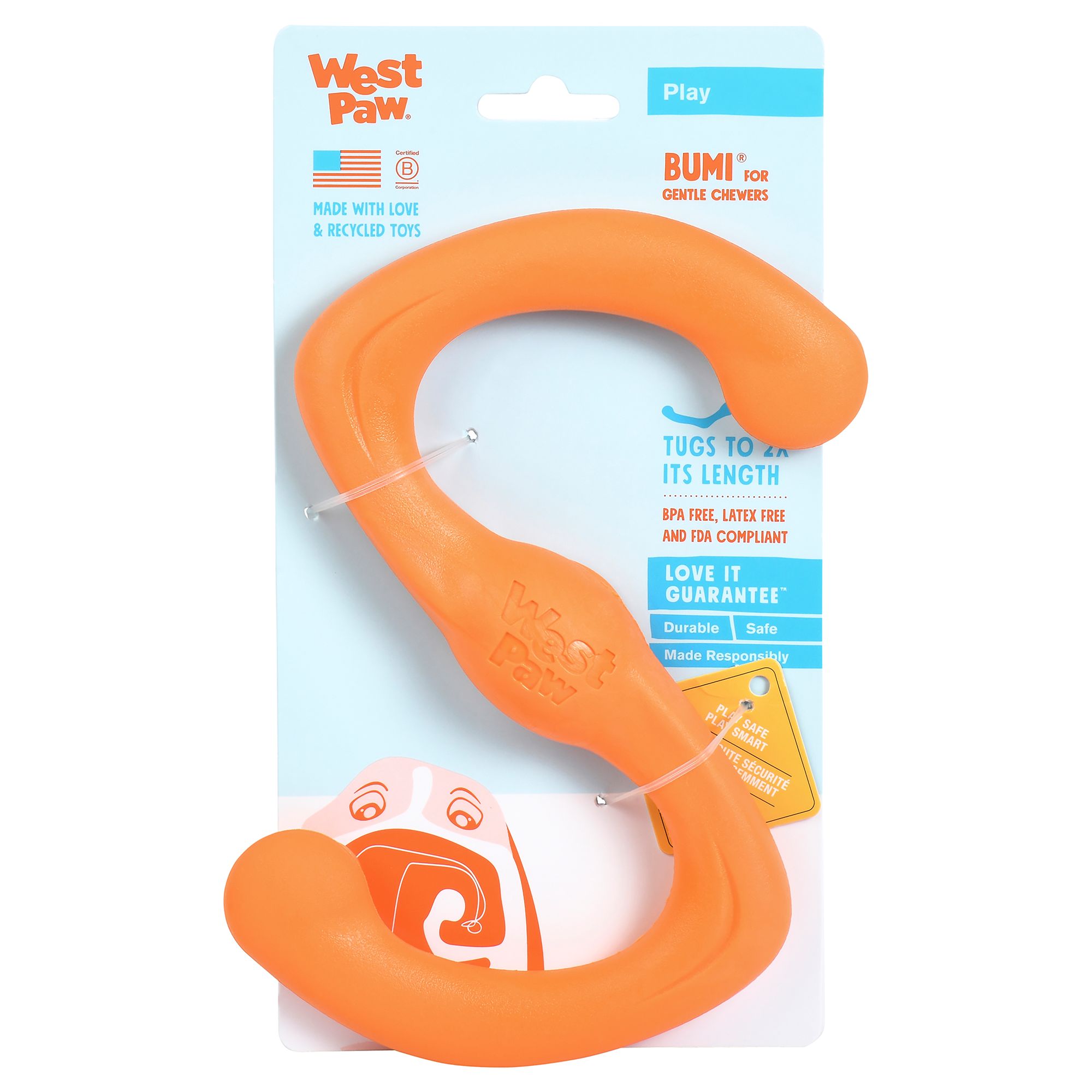 West Paw Zogoflex Bumi Dog Toy in Orange, Size: Small | PetSmart