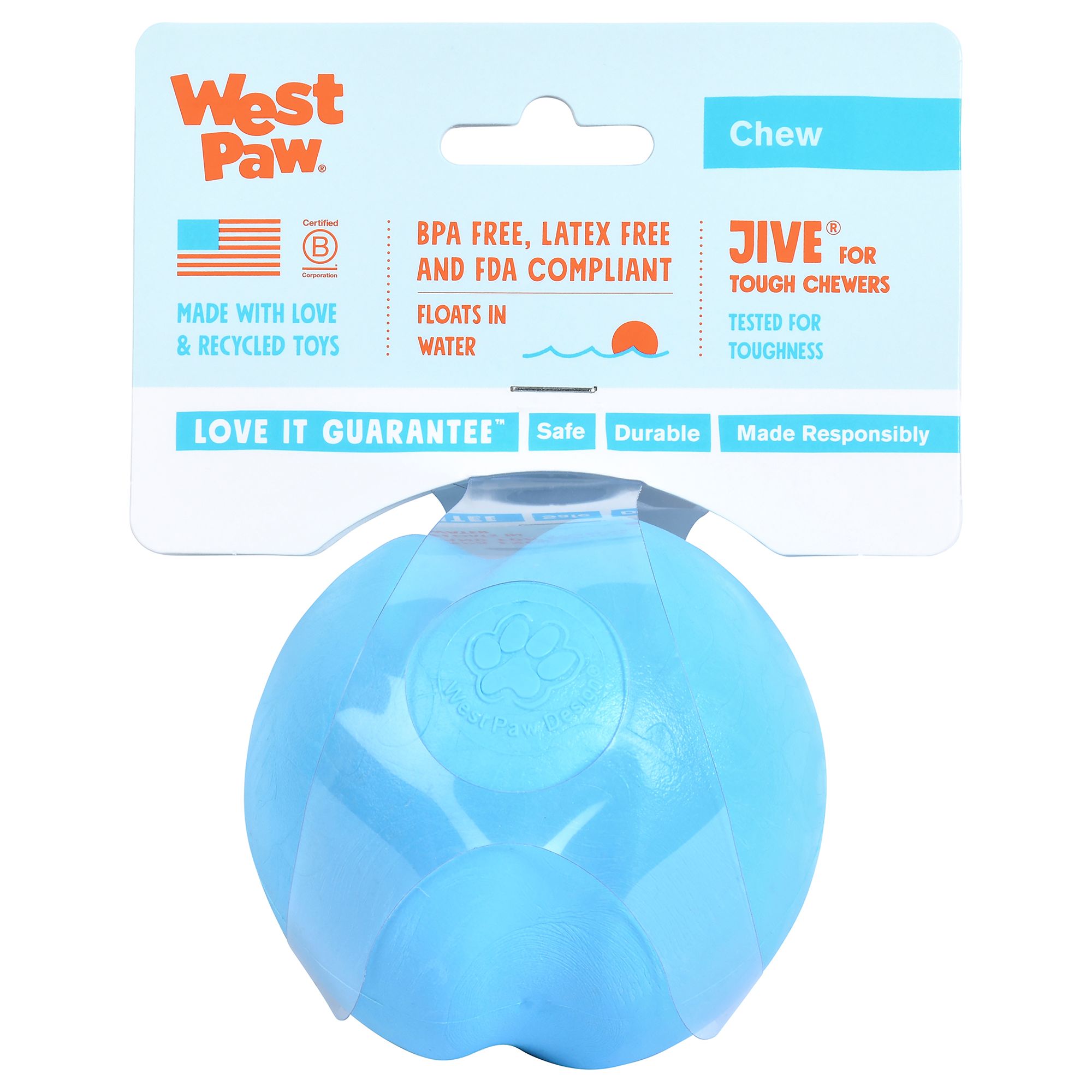 West Paw Zogoflex Jive Dog Toy in Blue, Size: Large | PetSmart
