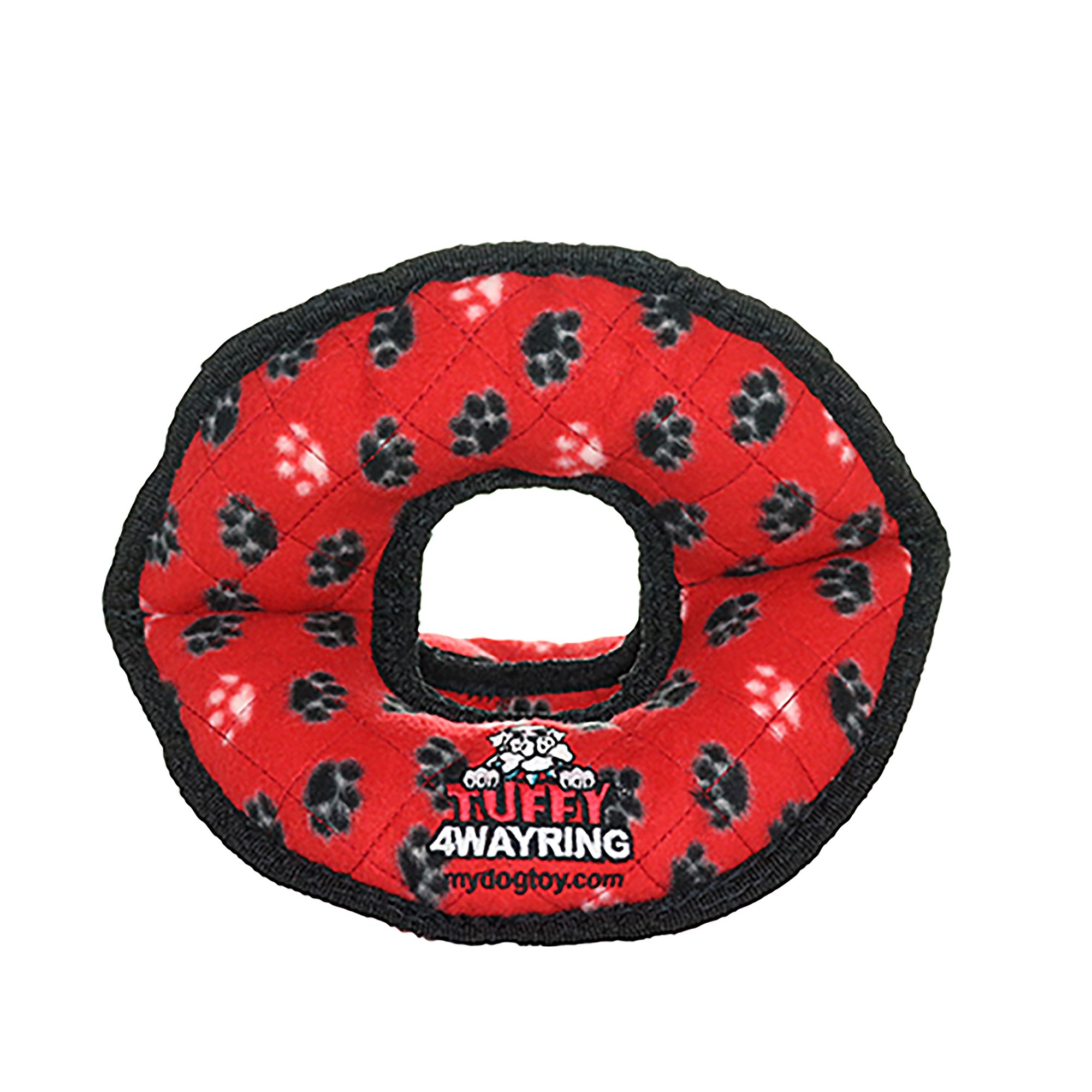 TUFFY Ultimate 4-Way Ring Red Paw Dog Toy | PetSmart
