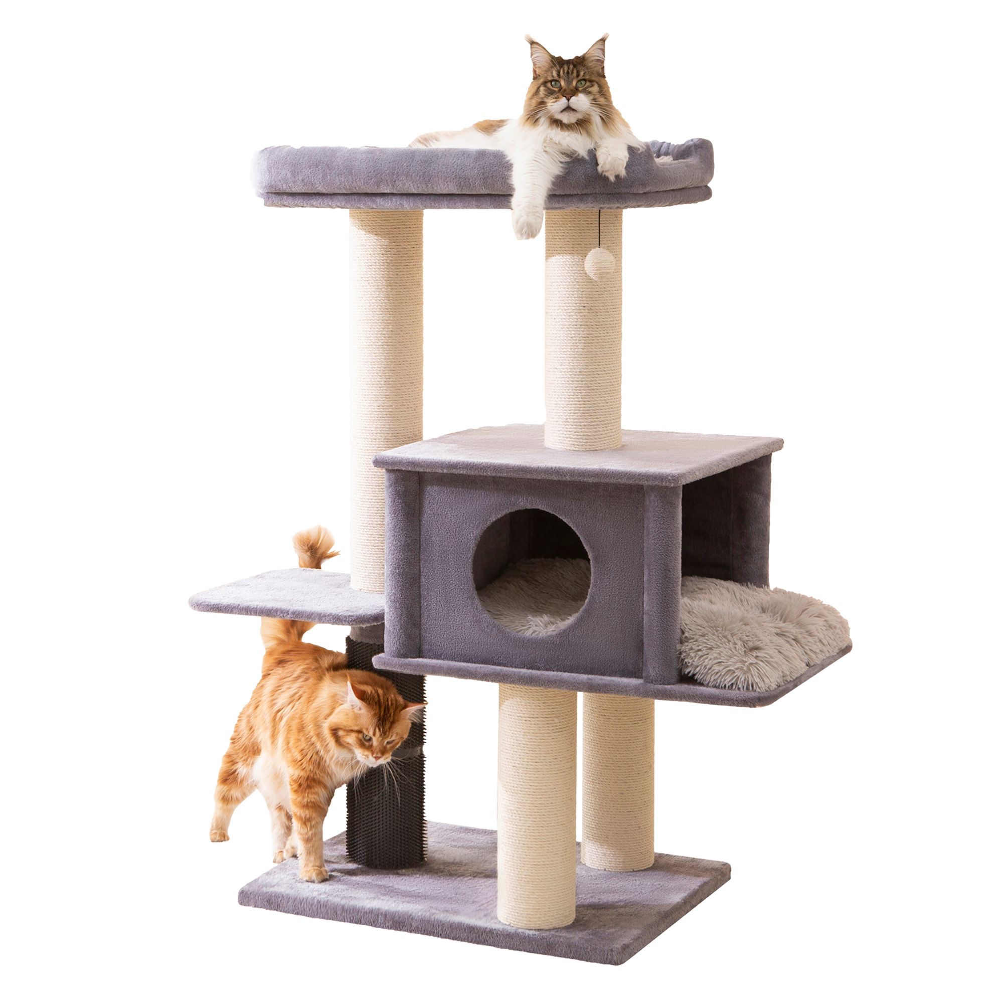 PetPals Grand Maine Coon 5-Level Cat Tree in Grey | PetSmart