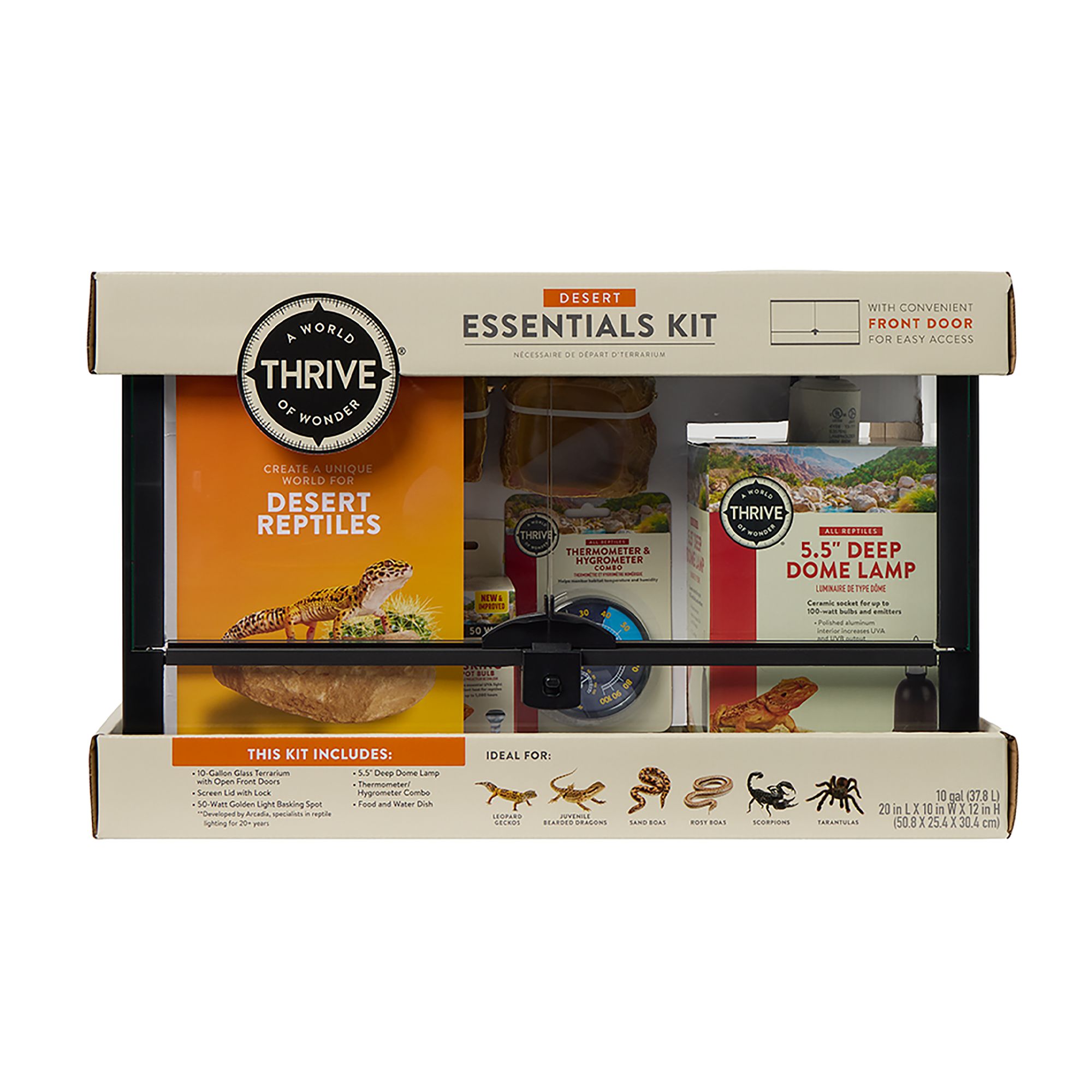 Thrive® Desert Essentials Starter Kit - Reptile Terrarium (20"L x 10"W x 12"H)