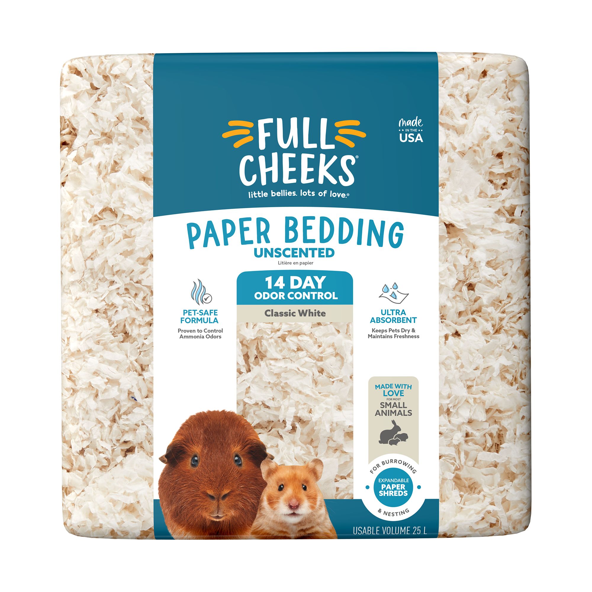 Full Cheeks&trade; Odor Control Small Pet Paper Bedding - Classic White (25 L)