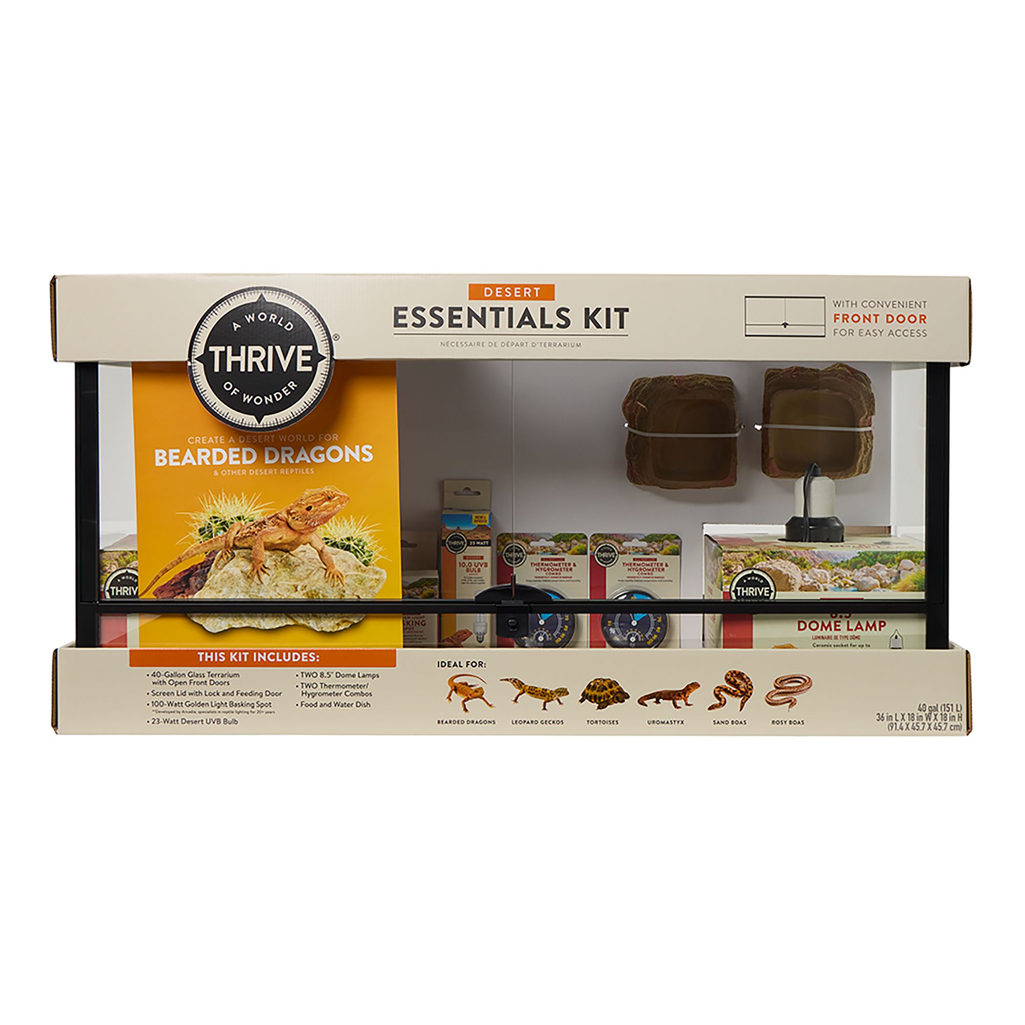 Thrive® Desert Essentials Starter Kit - Reptile Terrarium (36"L x 18"W x 18"H)