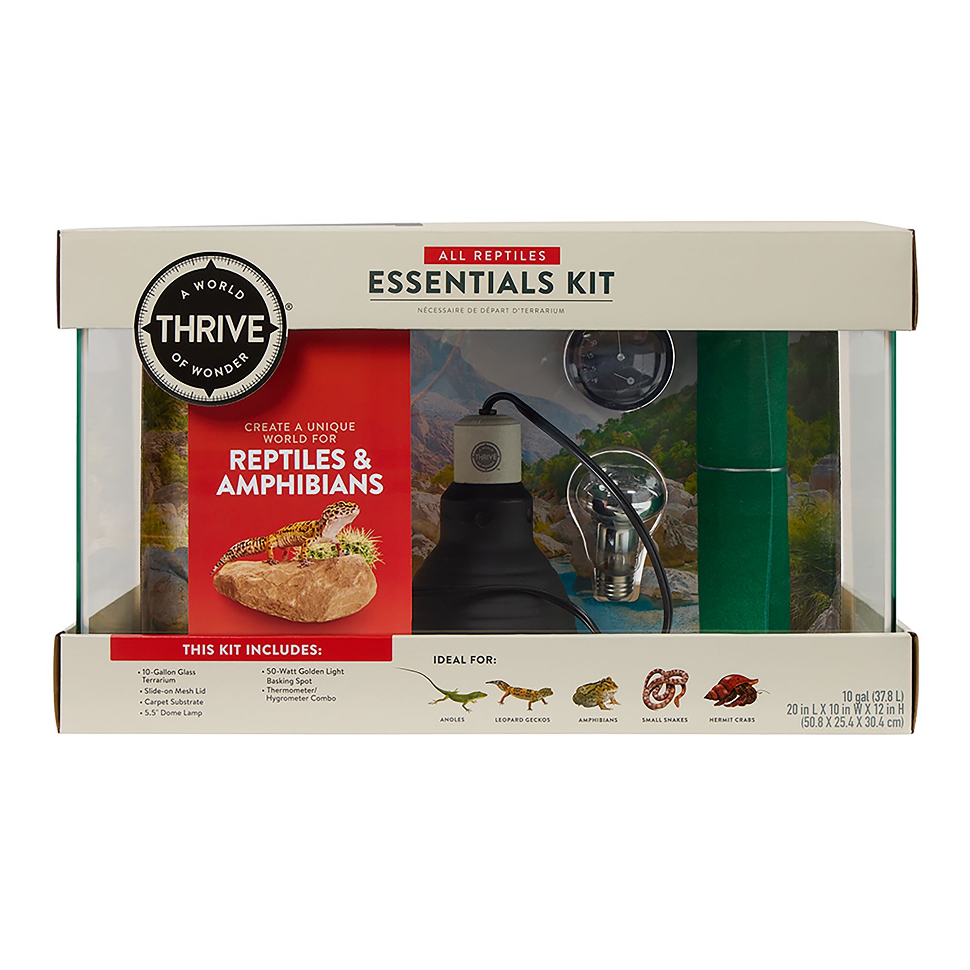 Thrive &trade; Terrarium Essentials Kit - 10 Gallon (20"L x 10"W x 12"H)
