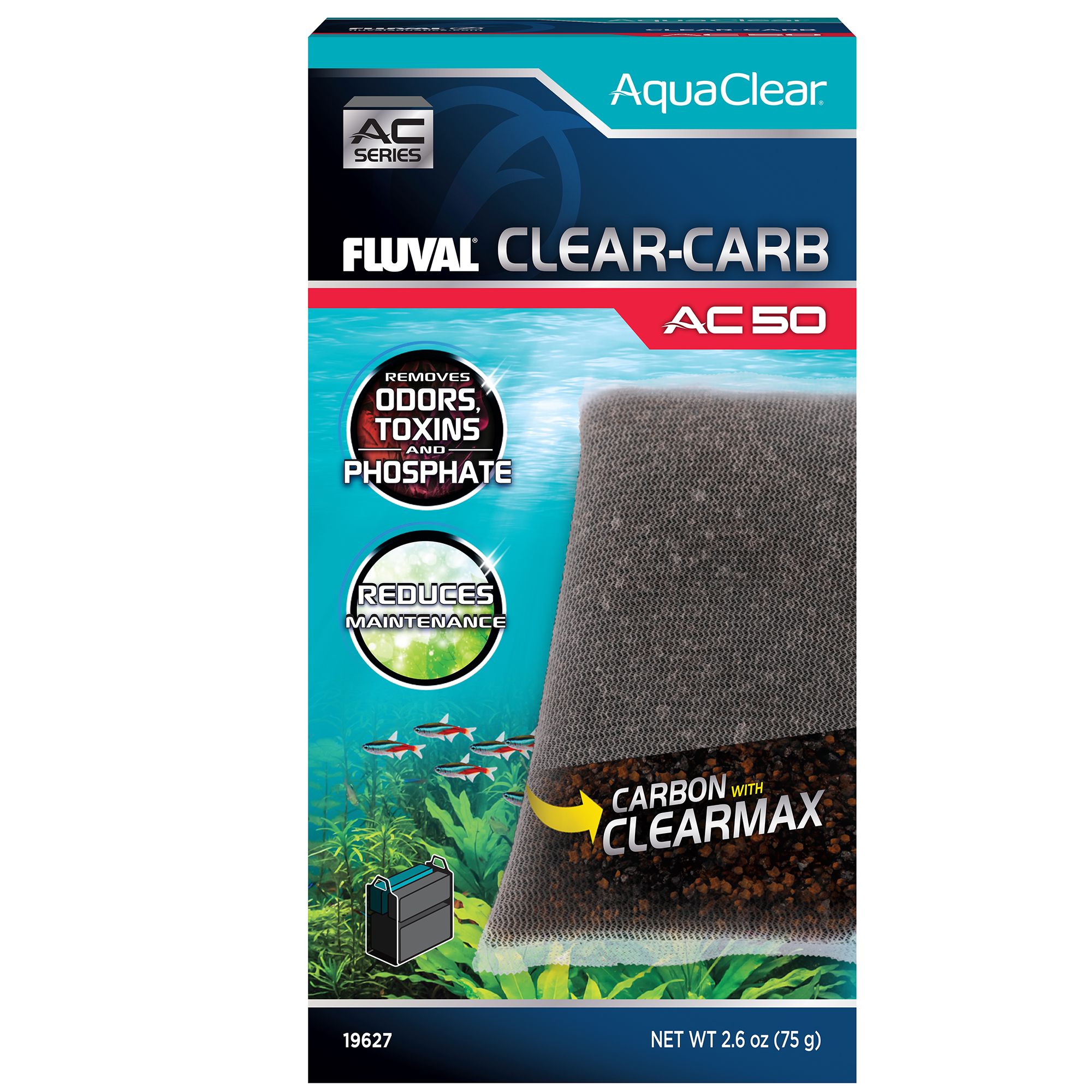 Fluval AquaClear Clear-Carb Filter Media 1-Pack, Size: 50 Gal | PetSmart