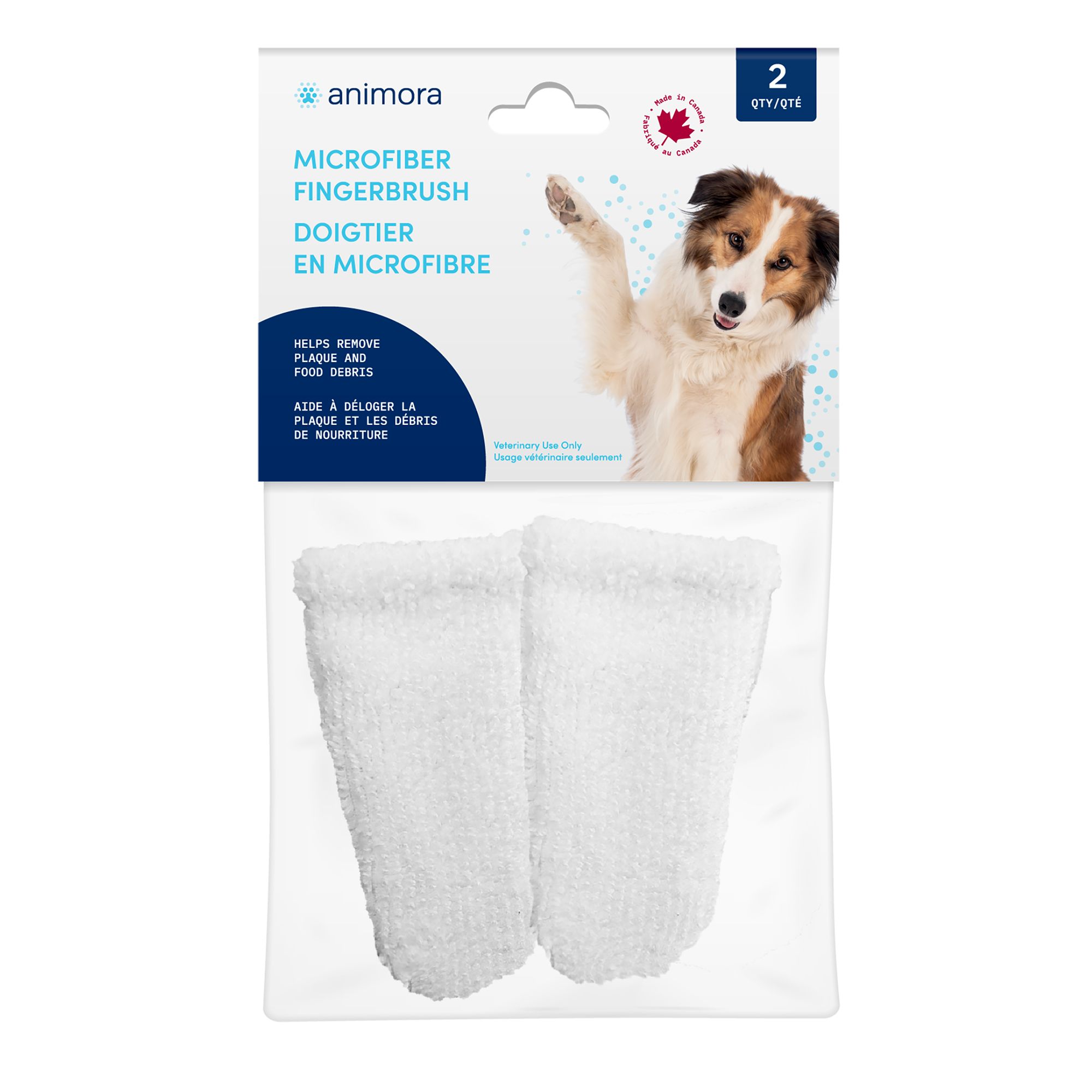 Animora Microfiber Fingerbrush for Dogs & Cats - 2 pack (2 Count)