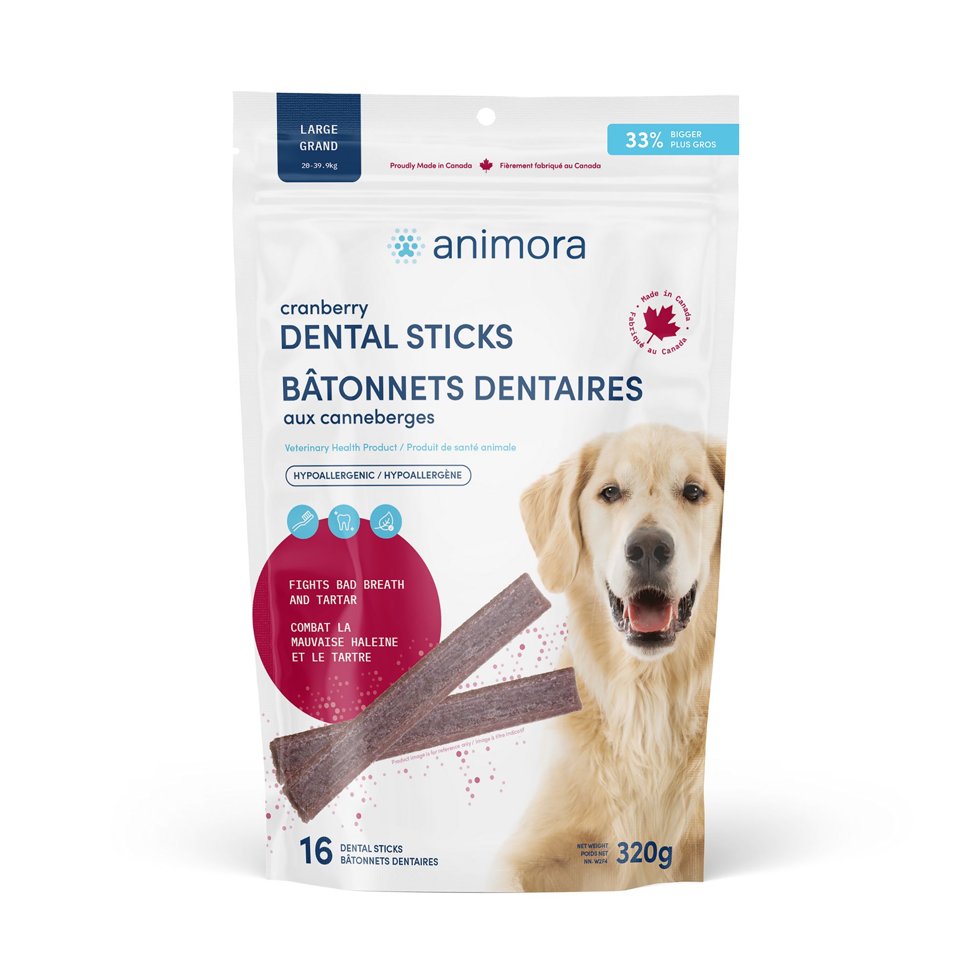 Animora Cranberry Dental Sticks - Large (Large)