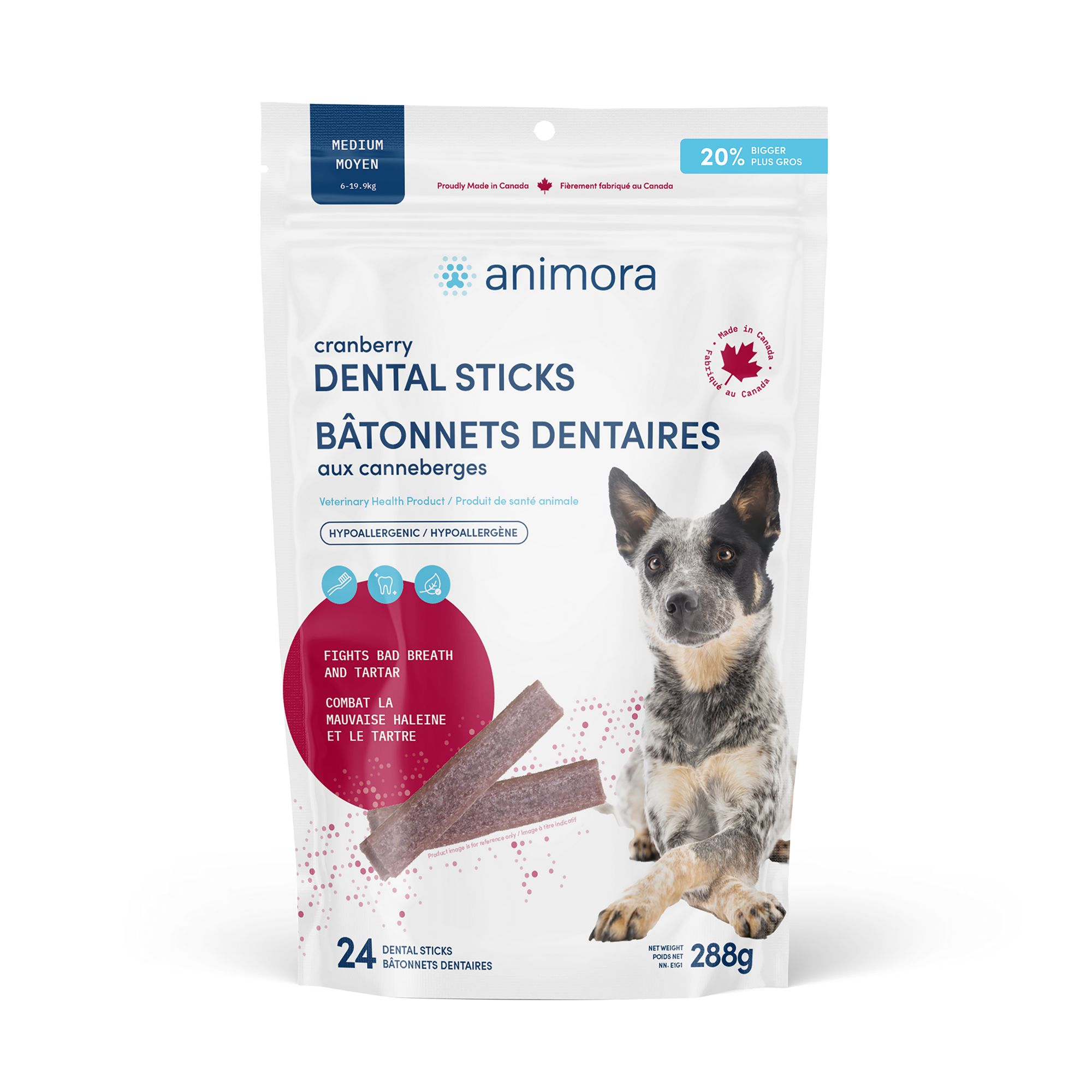 Animora Cranberry Dental Sticks - Medium (Medium)