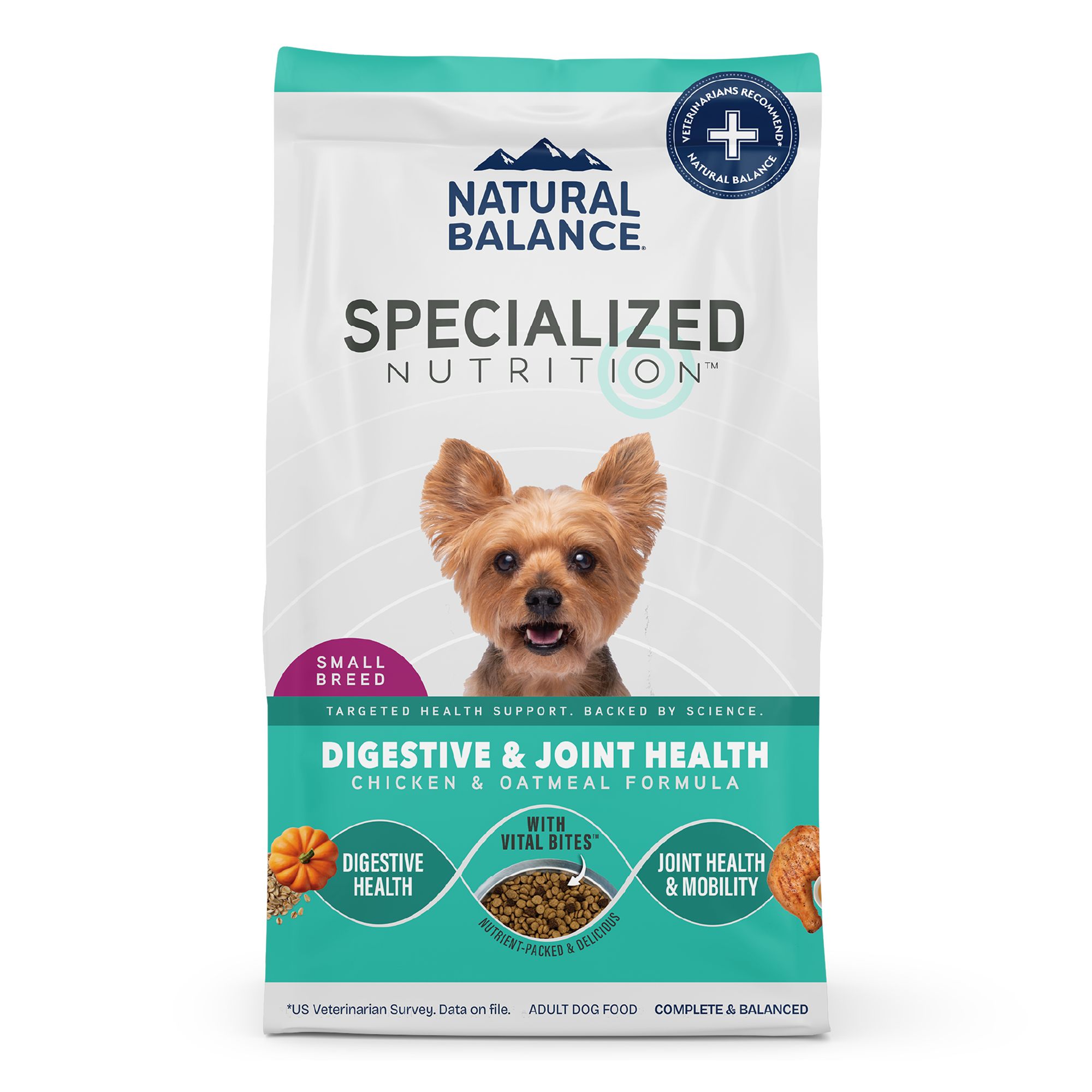 Natural Balance Specialized Nutrition Digestive and Joint Health Small Breed Adult Dry Dog Food, Size: 12 lb | PetSmart Brown