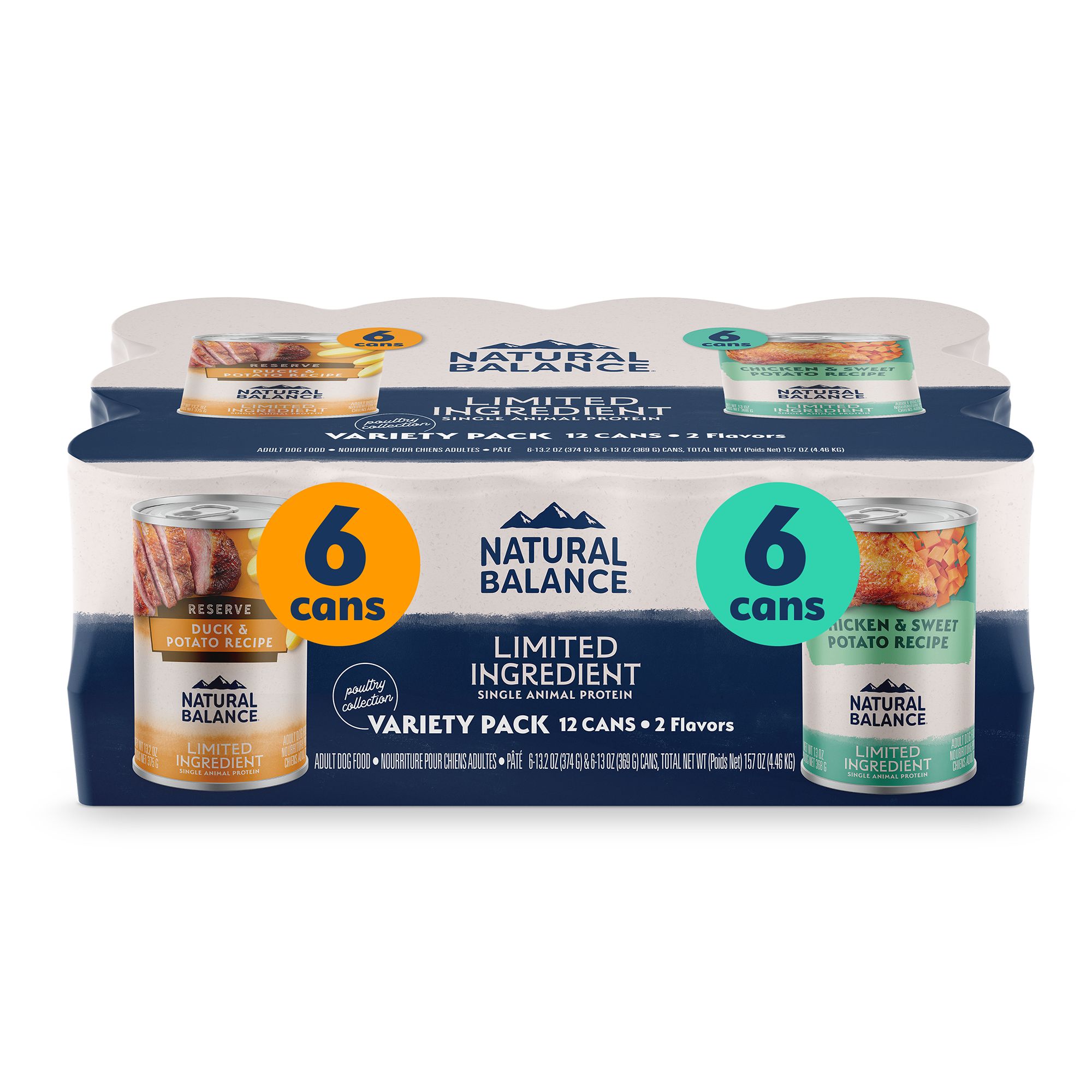 Natural Balance Limited Ingredient Pate Variety Pack Adult Wet Dog Food - Duck and Chicken, 12 Count | PetSmart