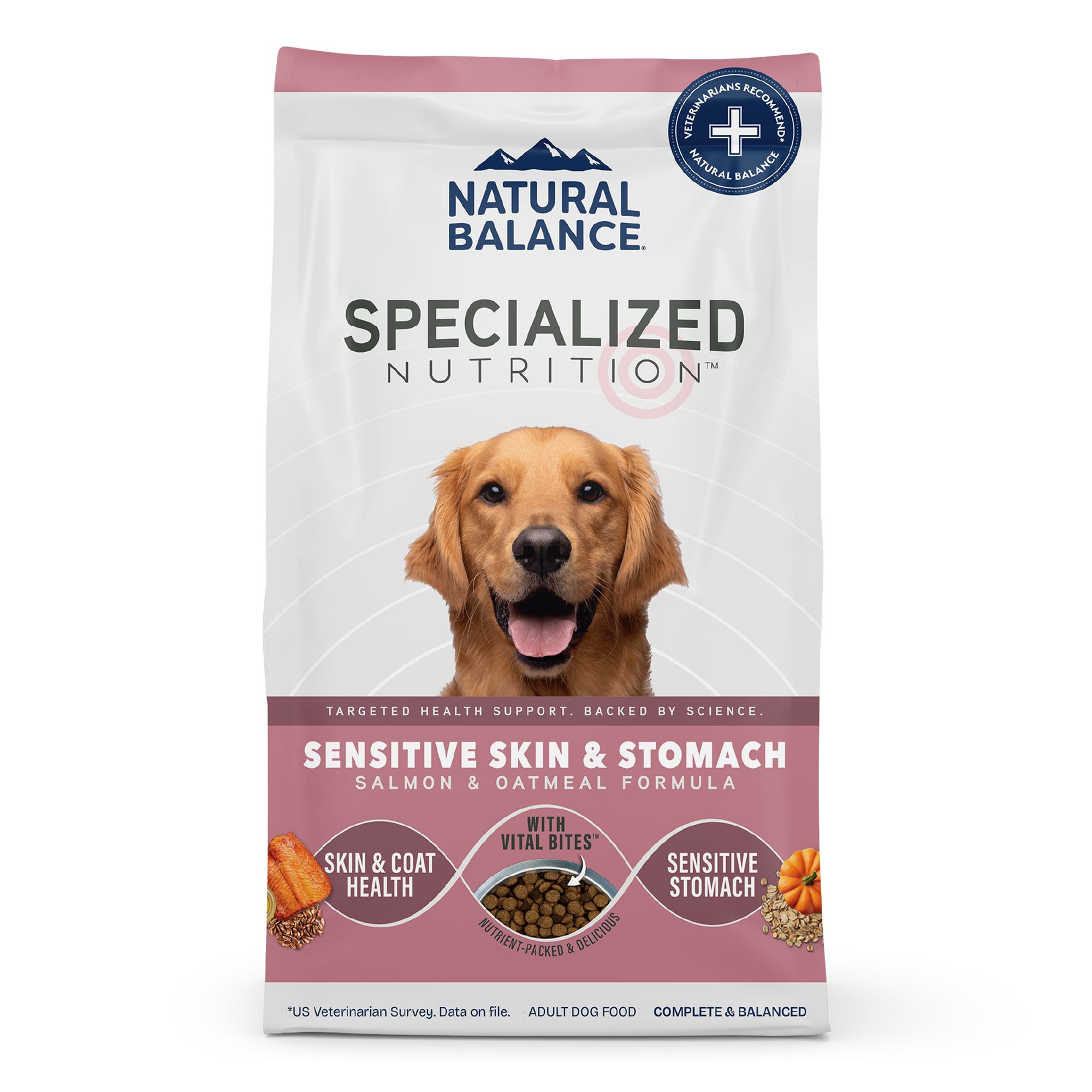 Natural Balance Specialized Nutrition Sensitive Skin and Stomach Adult Dry Dog Food - Salmon Oatmeal, Size: 22 lb | PetSmart