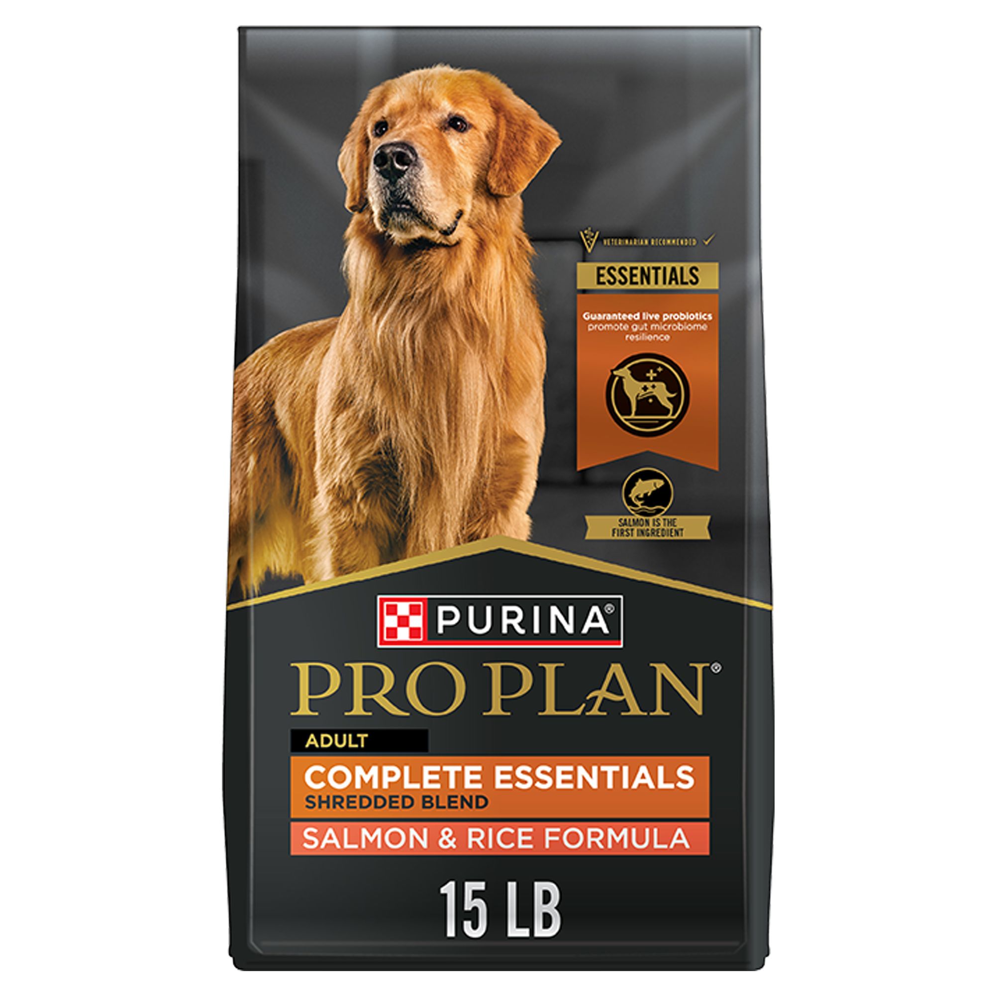 Purina Pro Plan Complete Essentials Shredded Blend Adult Dry Dog Food - Salmon and Rice, Size: 15 lb | PetSmart
