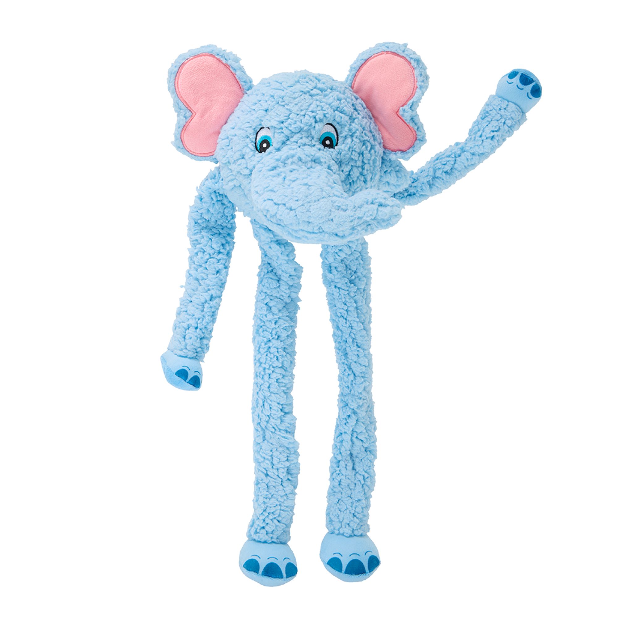Joyhound Crazy Comfy Elephant Squeaker Plush Tug Dog Toy in Blue, Size: Large | PetSmart