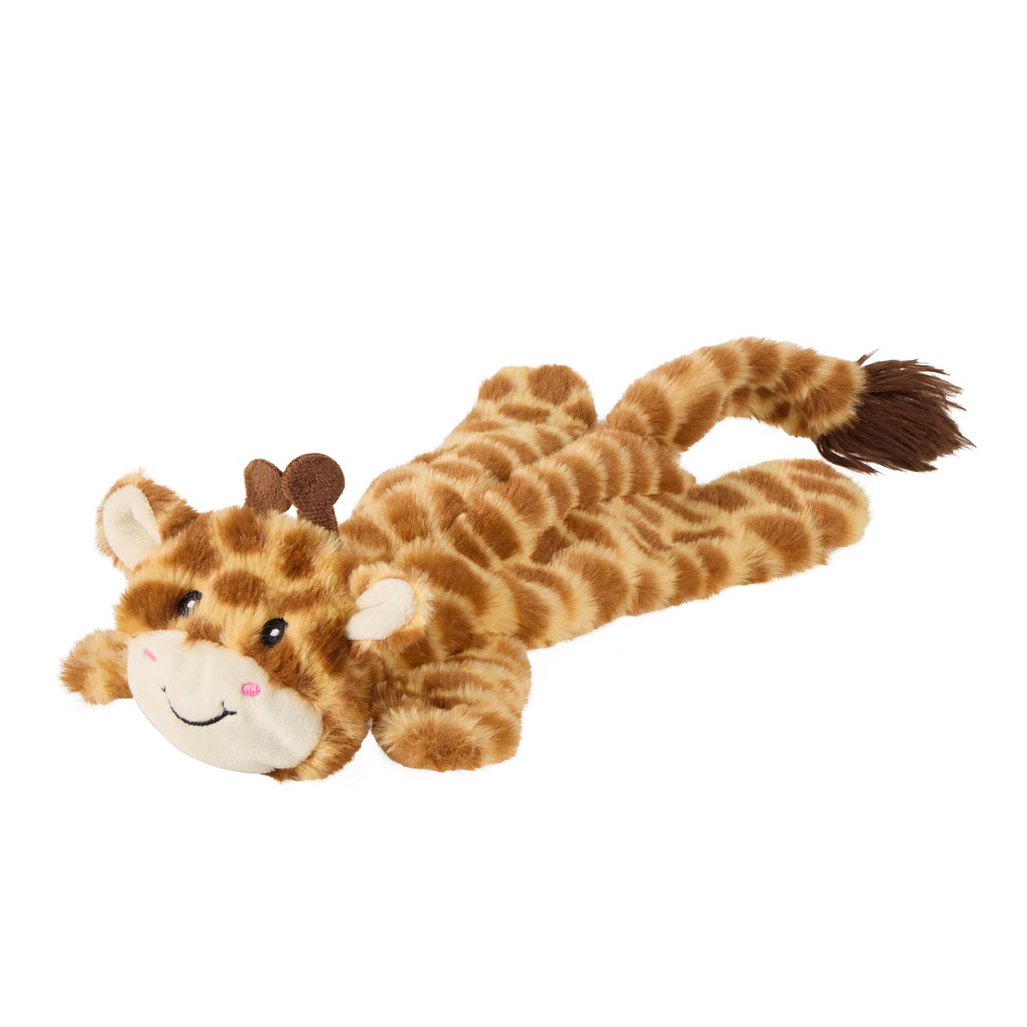 Joyhound Crazy Comfy Flattie Giraffe Squeaker Crinkle Plush Dog Toy in Brown, Size: Large | PetSmart