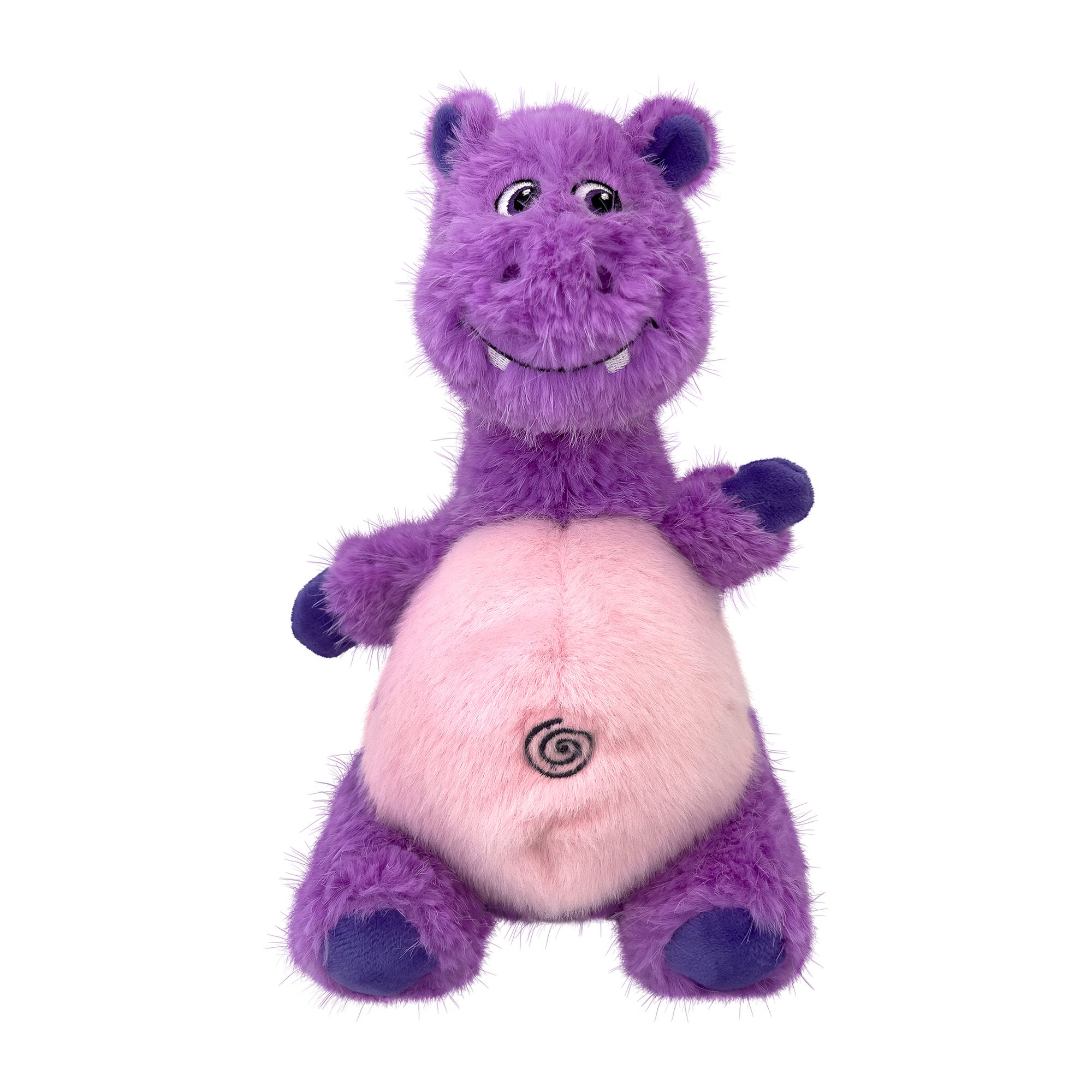 KONG Comfort Knots Belly Hippo Squeaker Plush Dog Toy in Pink/Purple, Size: Medium/Large | PetSmart
