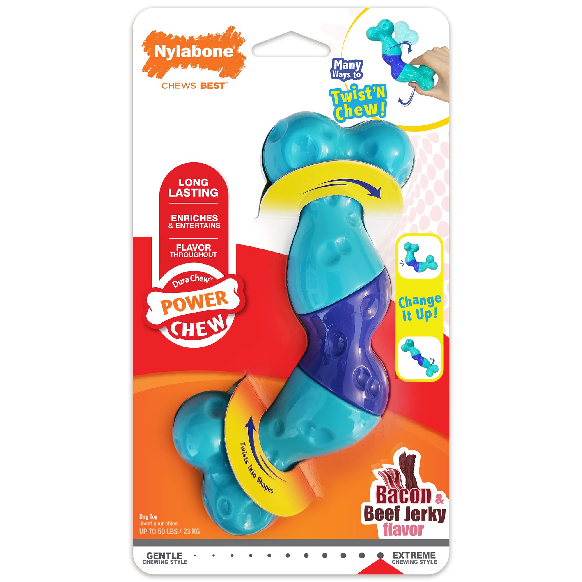 Nylabone Chew Twisty Dog Toy in Blue, Size: Small/Medium | PetSmart