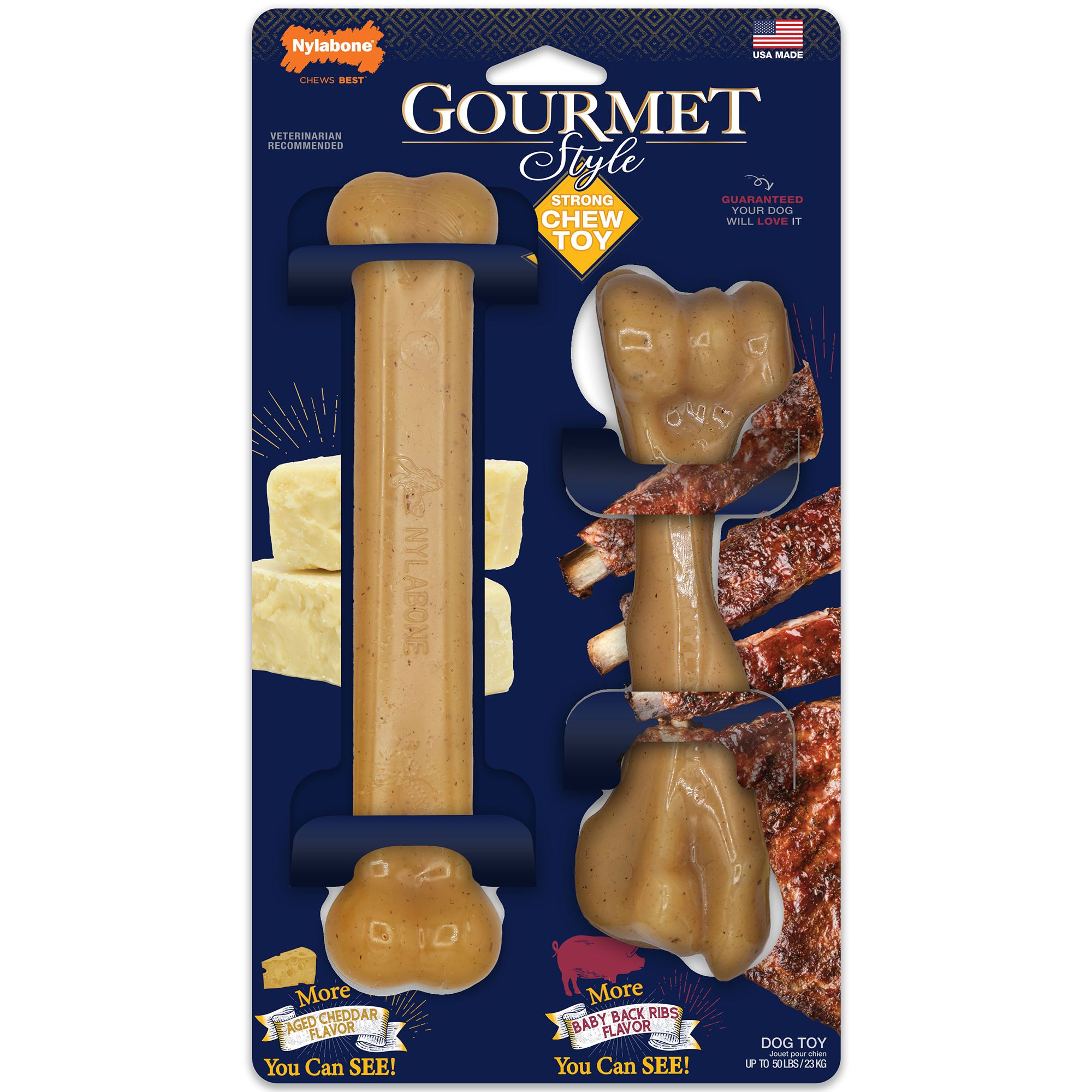 Nylabone Gourmet Style Chew Toy 2-Pack in Brown, Size: Small/Medium | PetSmart