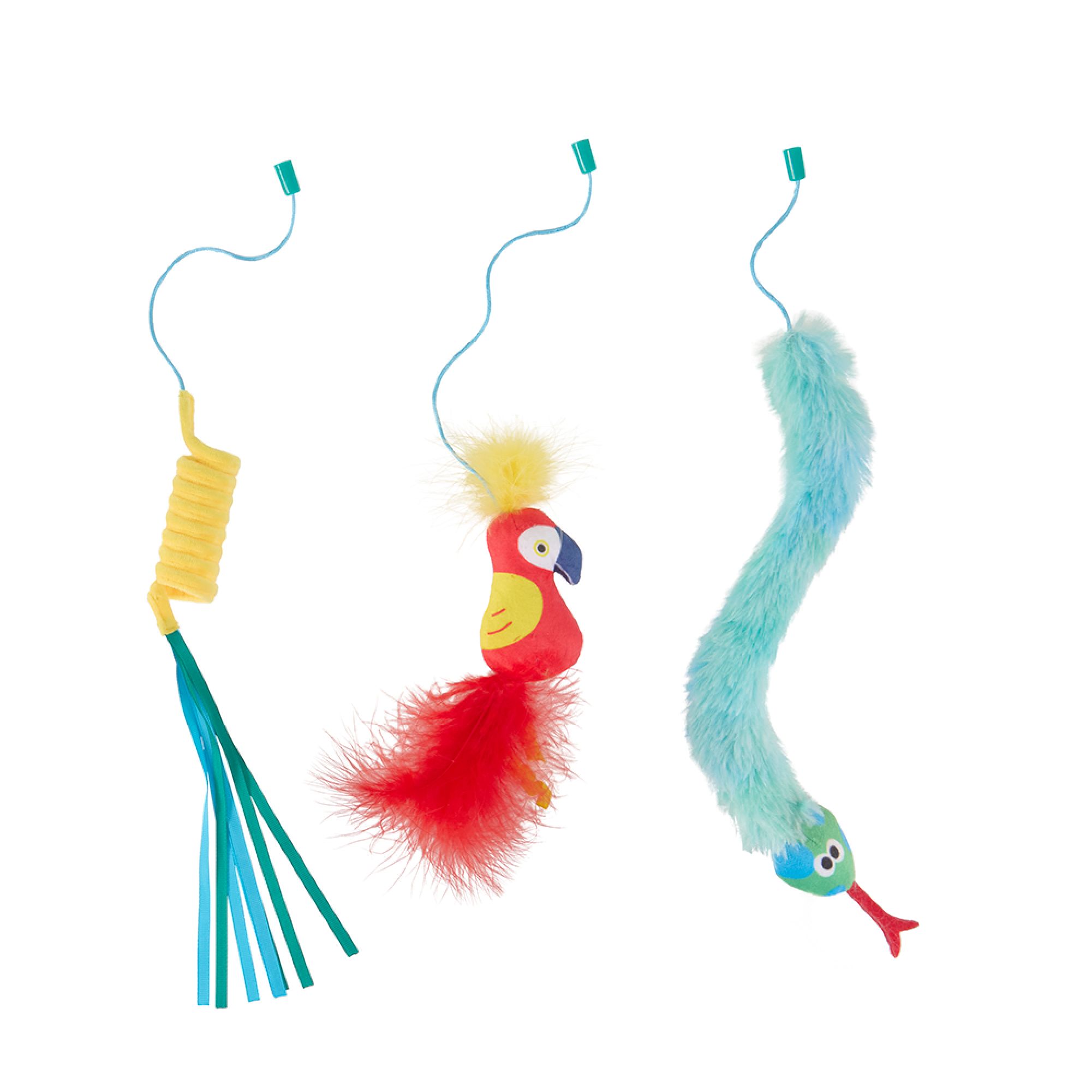 Whisker City Jungle Mix and Match Teaser Attachements Cat Toy 3 Count | PetSmart Size: Small