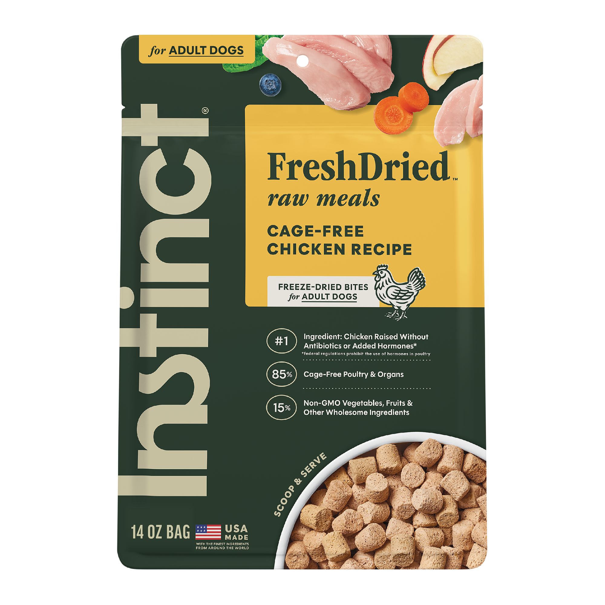 Instinct Raw Meals Freeze-Dried Adult Dry Dog Food - Grain Free, Chicken, Size: 14 oz | PetSmart Salmon