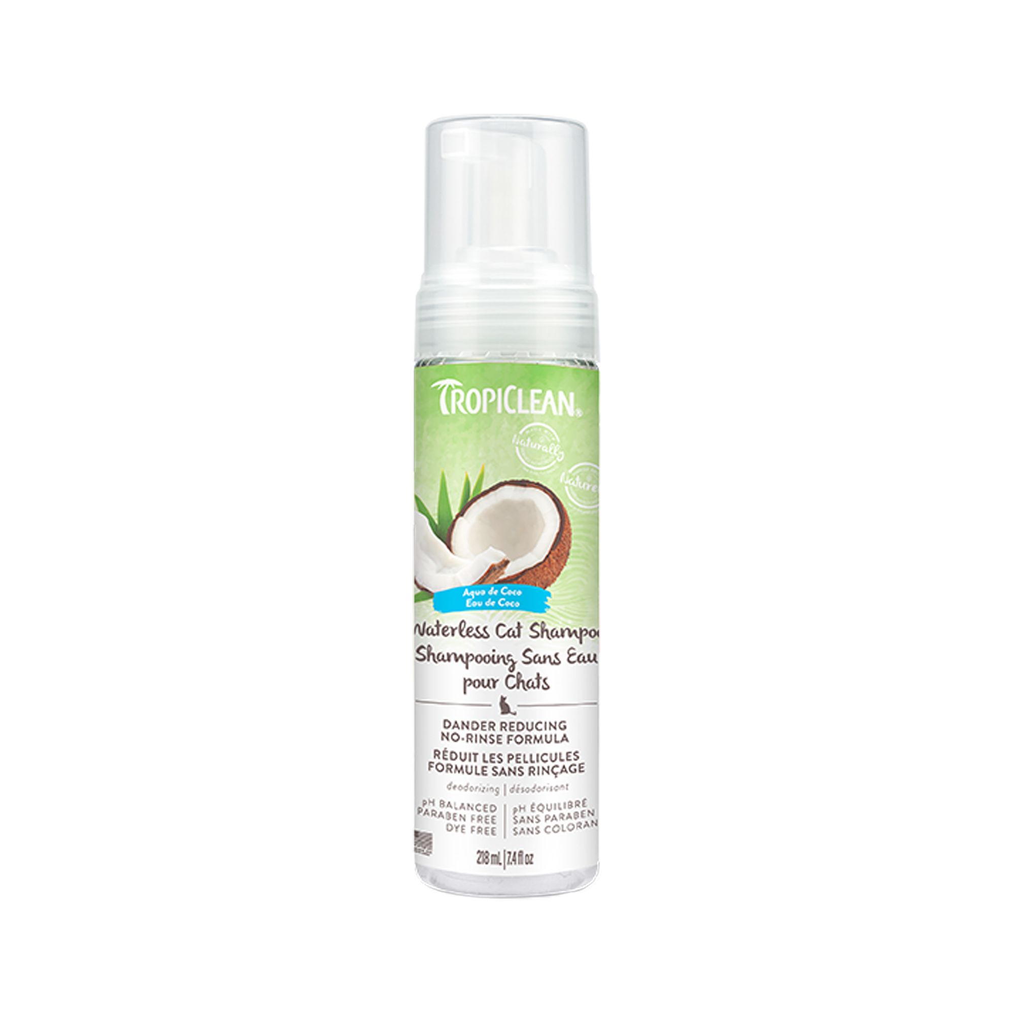 TropiClean Dander Reducing Waterless Cat Shampoo (7.4 Oz)