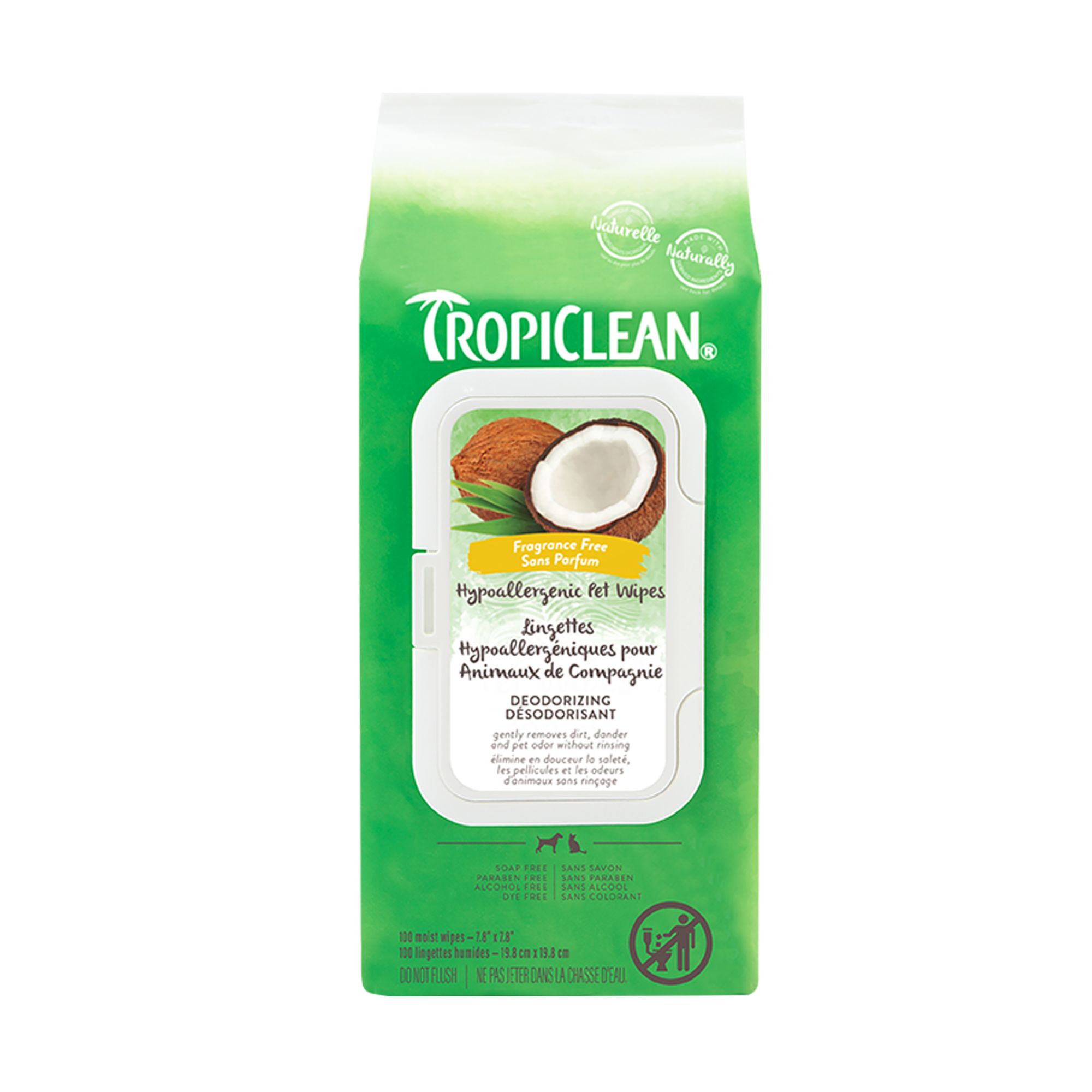 TropiClean Hypoallergenic Cleaning Wipes for Dogs & Cats