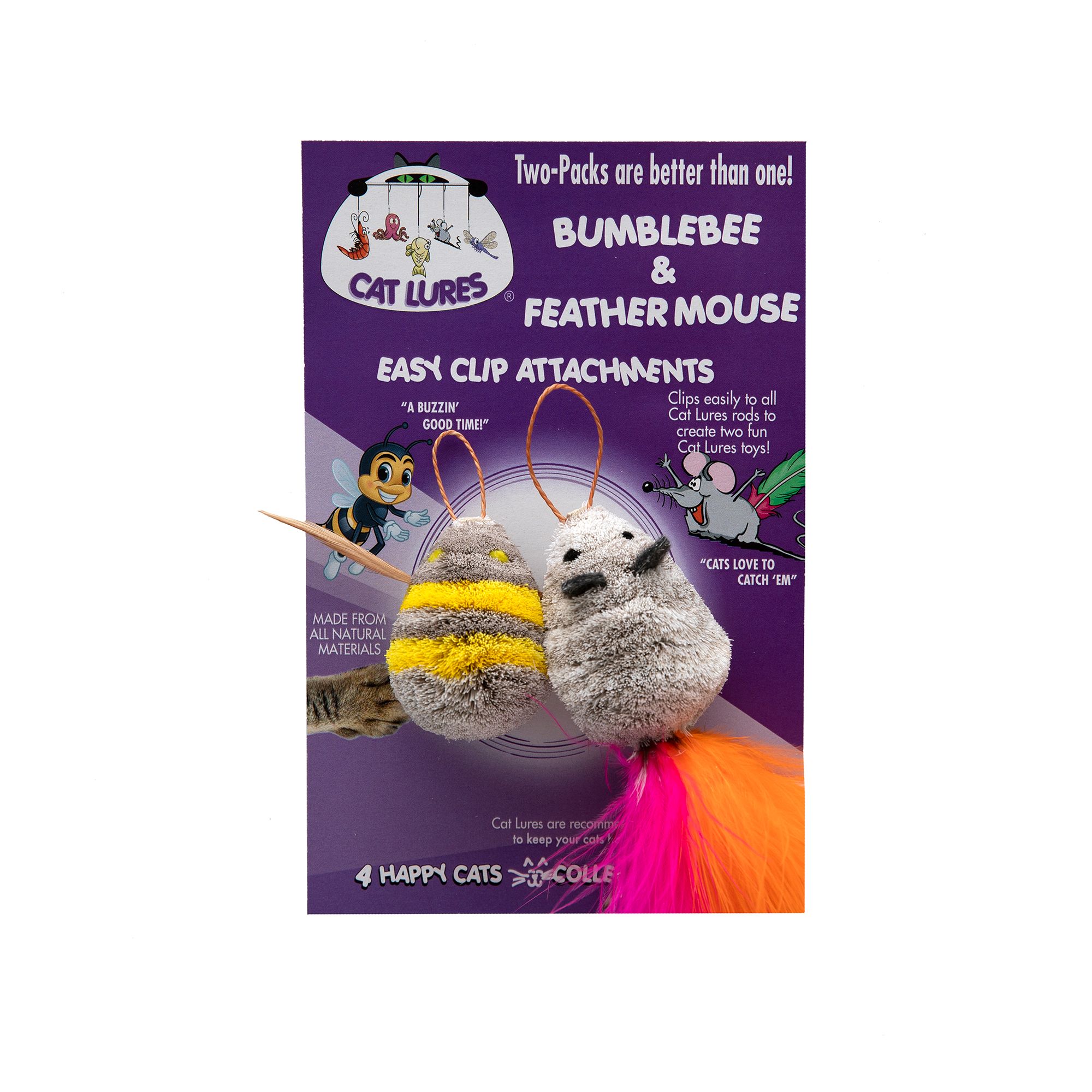 Cat Lures Bumble Bee and Mouse Attachement Toy,, Size: 2 Count | PetSmart