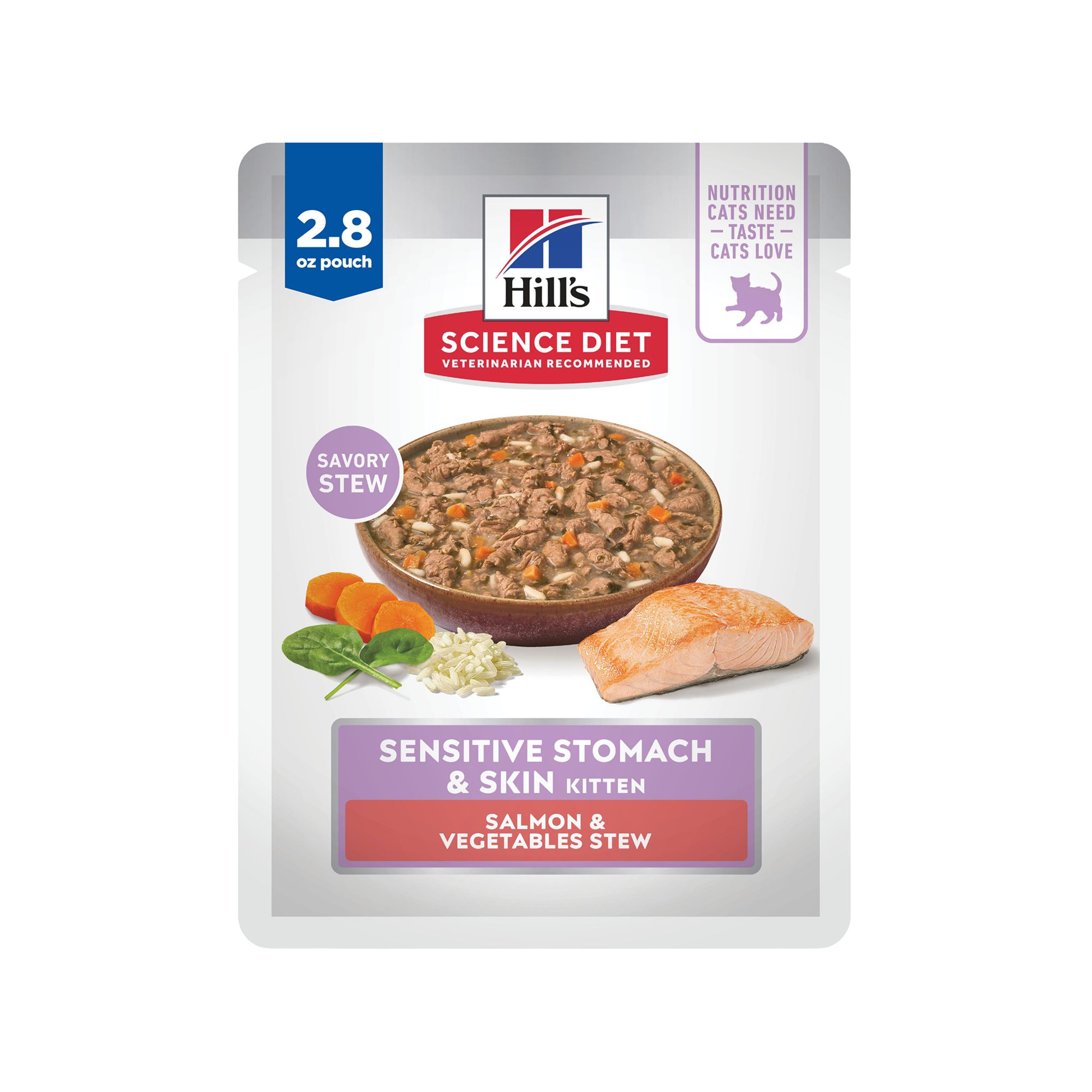 Hill's® Science Diet® Kitten Wet Food - Sensitive Stomach & Skin Stew, Pouch, 2.8 oz (2.8 Oz)