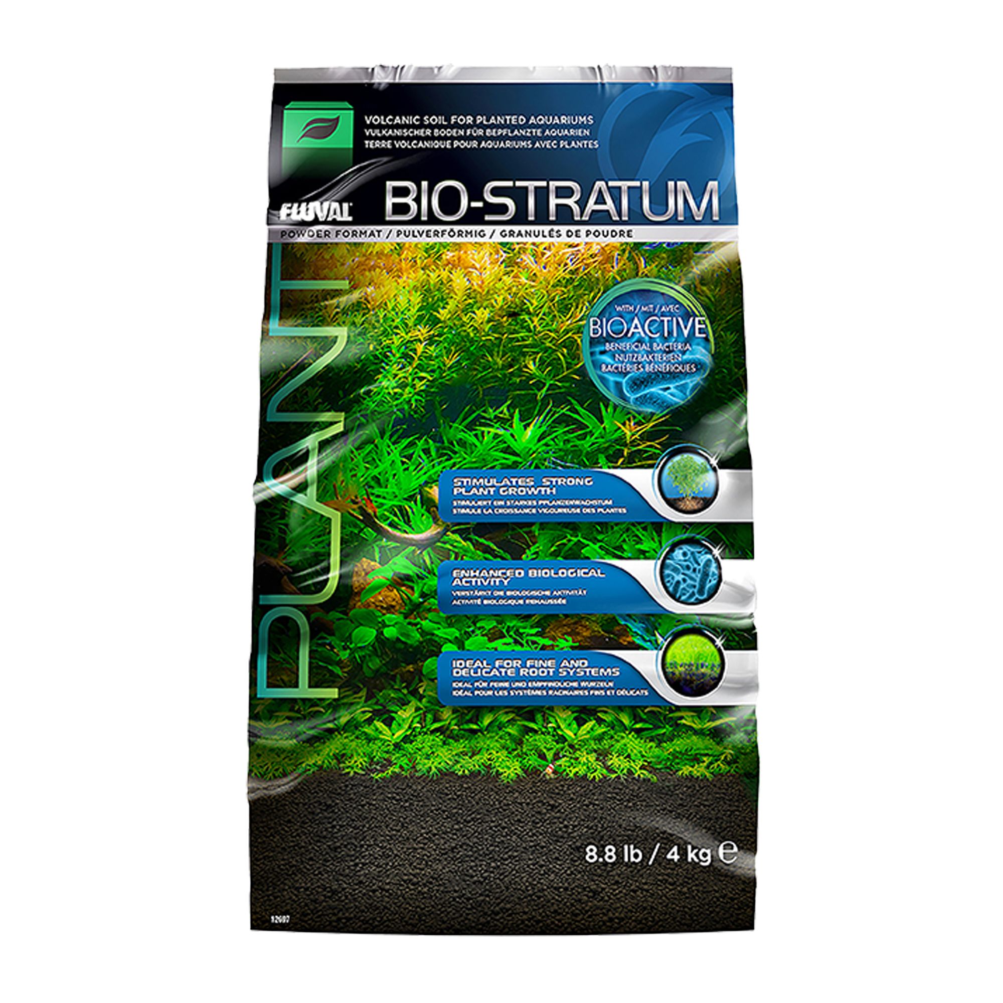 Fluval Bio-Stratum Volcanic Aquarium Soil, Powder Format, 4.4 kg (8.8 lb) (8.8 Lb)