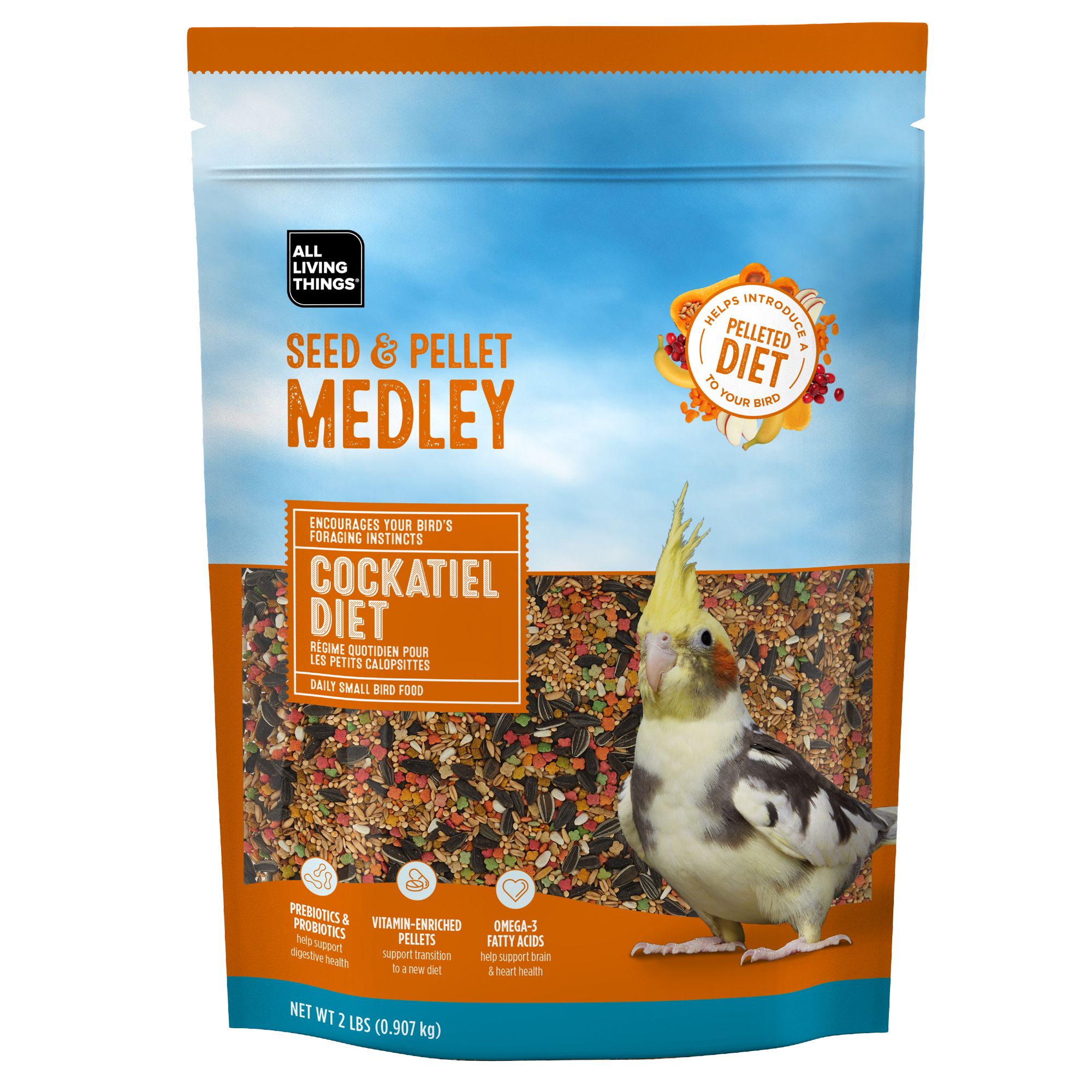 All Living Things® Cockatiel Diet - Seed & Pellet Medley (2 Lb)
