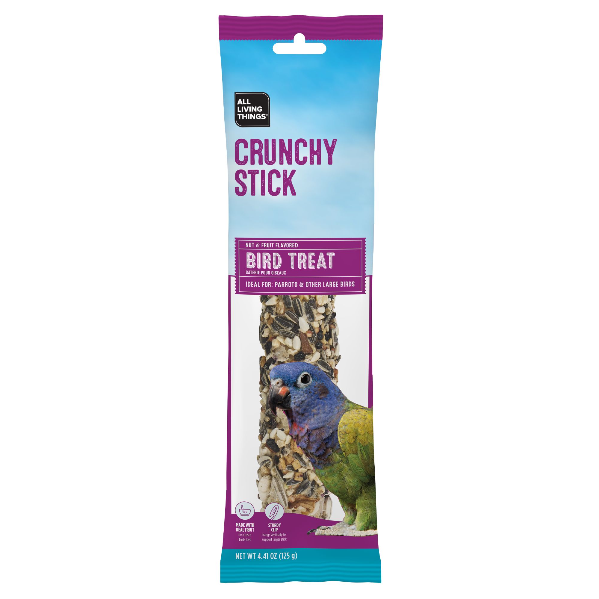 All Living Things® Crunchy Stick - Nut & Fruit Flavored Bird Treat for Parrots
