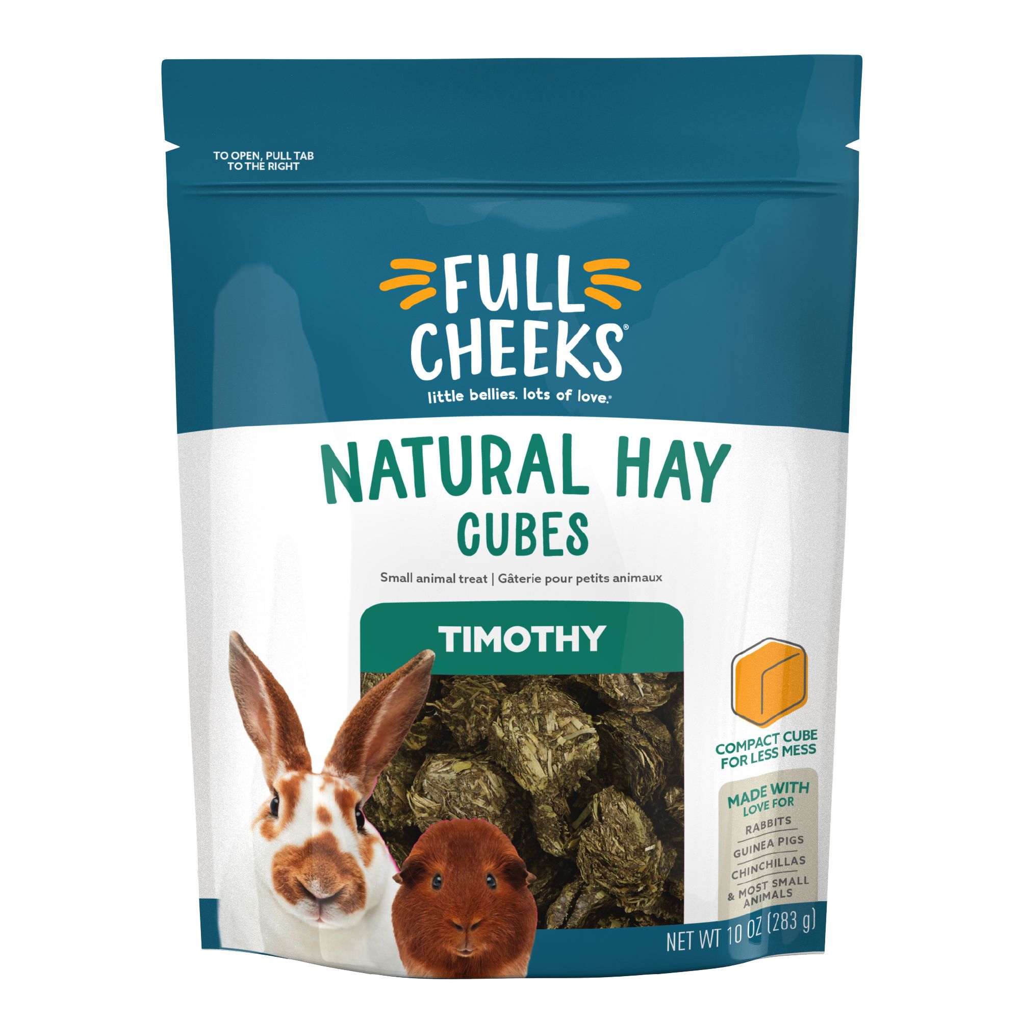 Full Cheeks&trade; Natural Hay Cubes - Timothy (10 Oz)