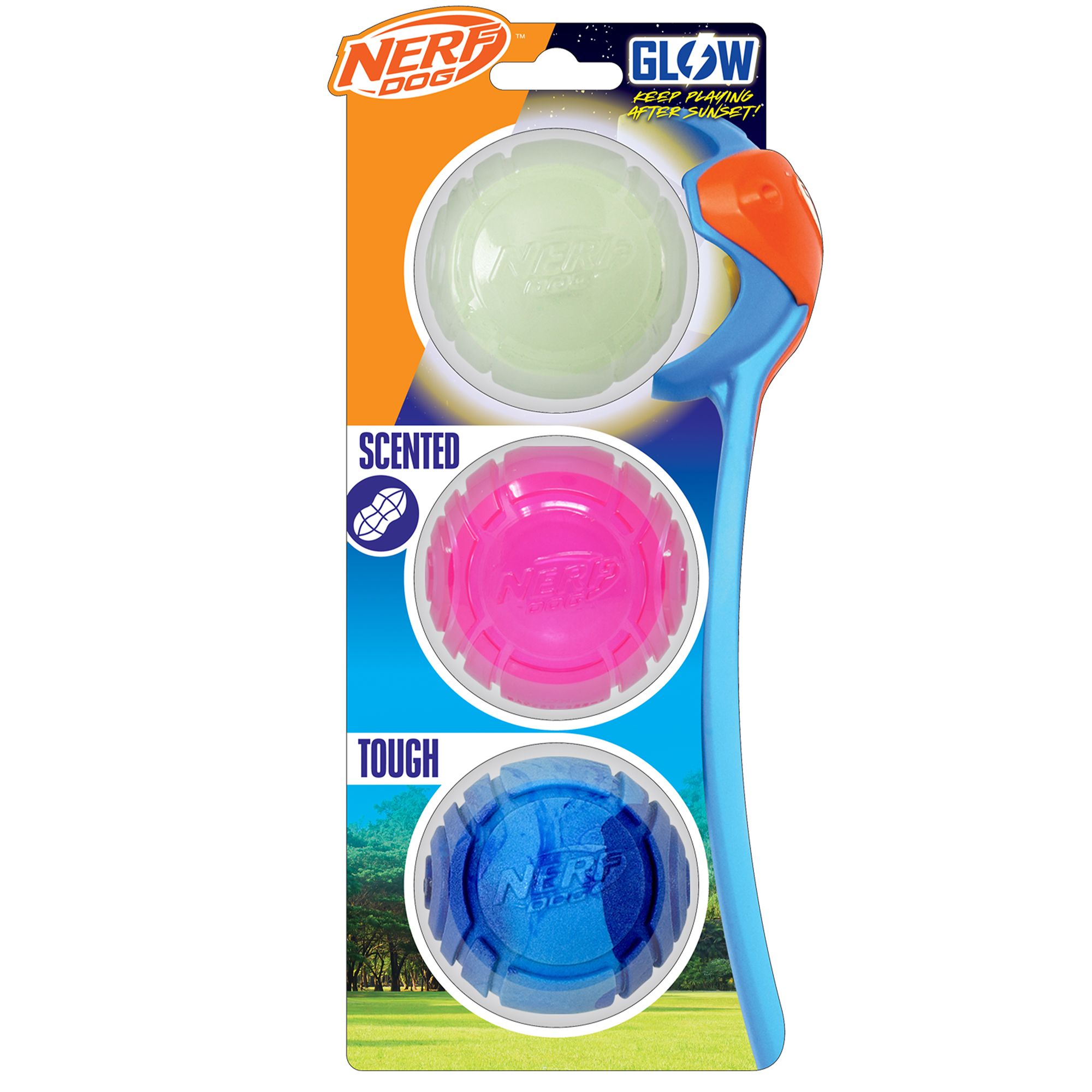 Nerf Dog Scent Glow-In-The-Dark Light Balls Toy 3 Count | PetSmart Size: Medium