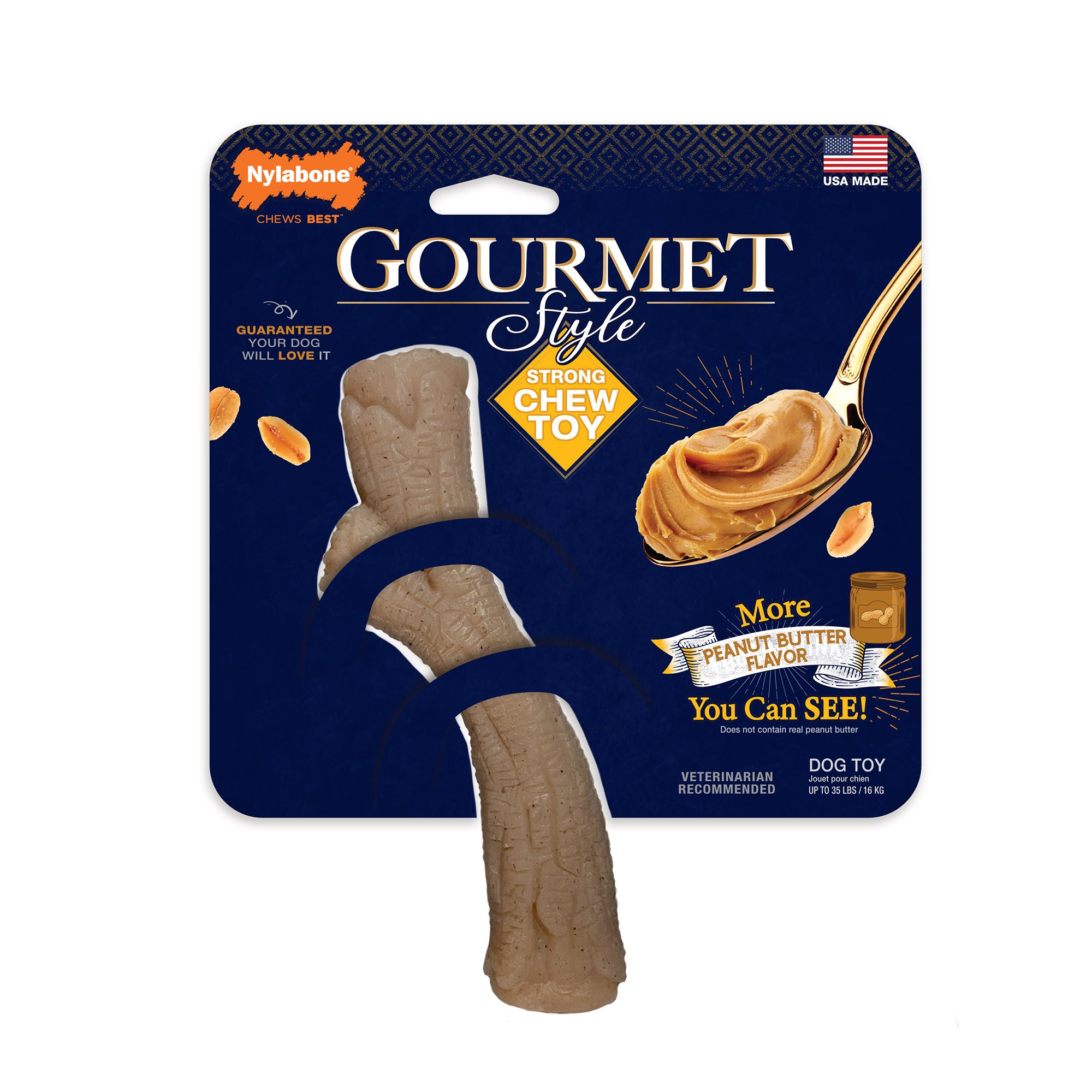 Nylabone Gourmet Style Chew Dog Toy in Brown, Size: Small | PetSmart