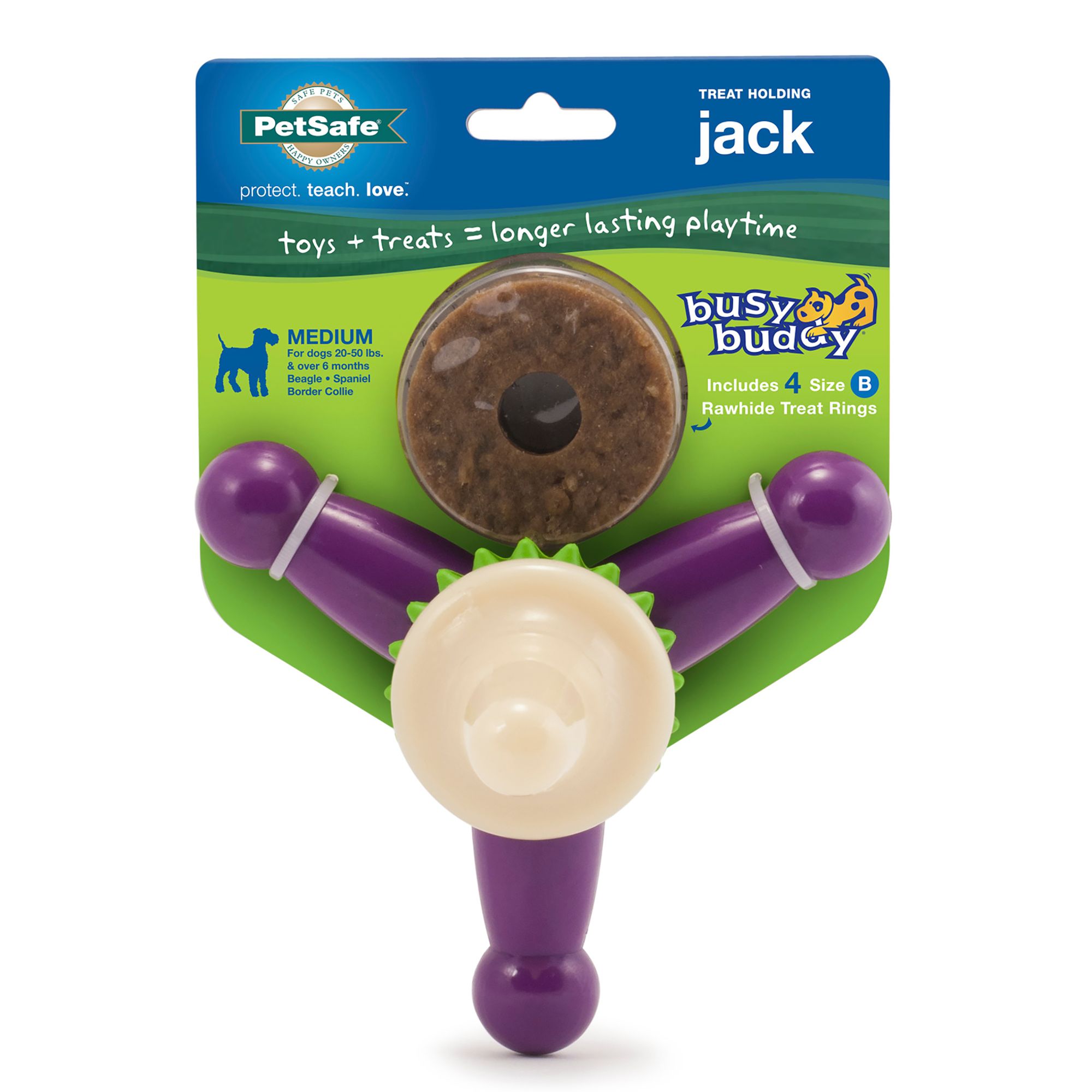 PetSafe Busy Buddy Jack Treat Dispensing Dog Toy in Purple, Size: Medium | PetSmart
