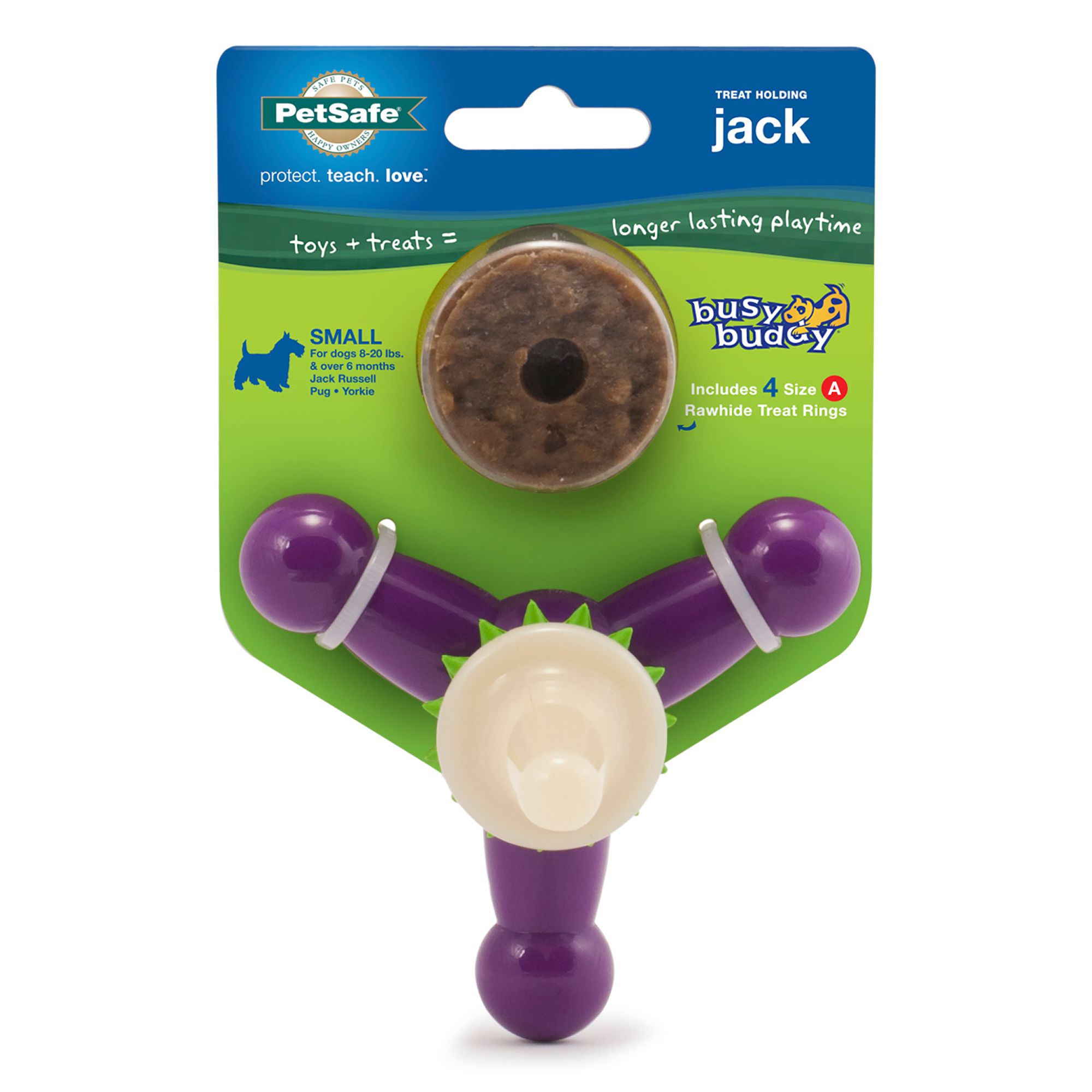 PetSafe Busy Buddy Jack Treat Dispensing Dog Toy in Purple, Size: Small | PetSmart