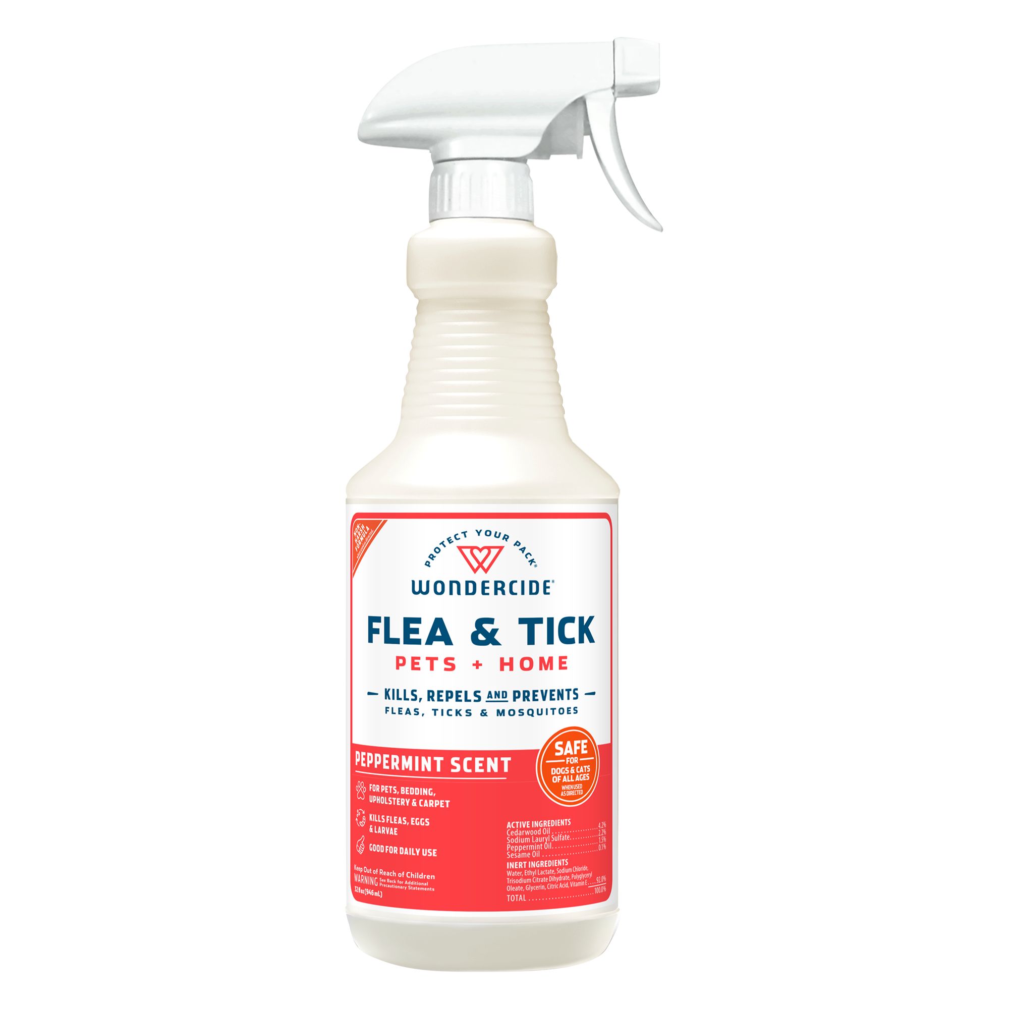 Wondercide Dog Natural Flea and Tick Peppermint Spray 32oz in Yellow, Senior, Size: 32 Fl oz | PetSmart