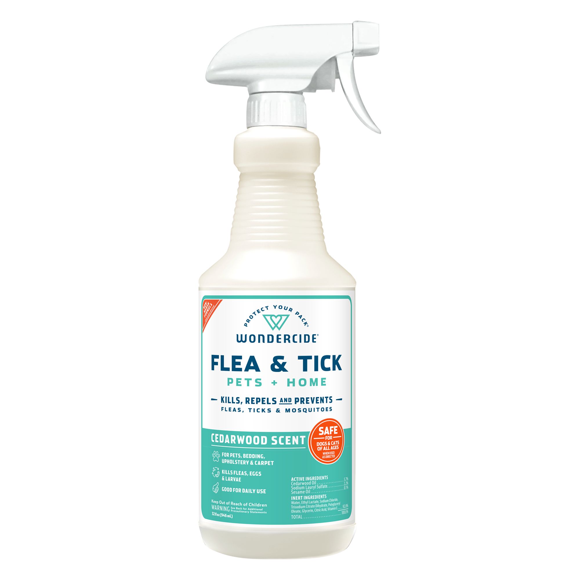Wondercide Dog Natural Flea and Tick Cedar Spray 32oz in Yellow, Senior, Size: 32 Fl oz | PetSmart