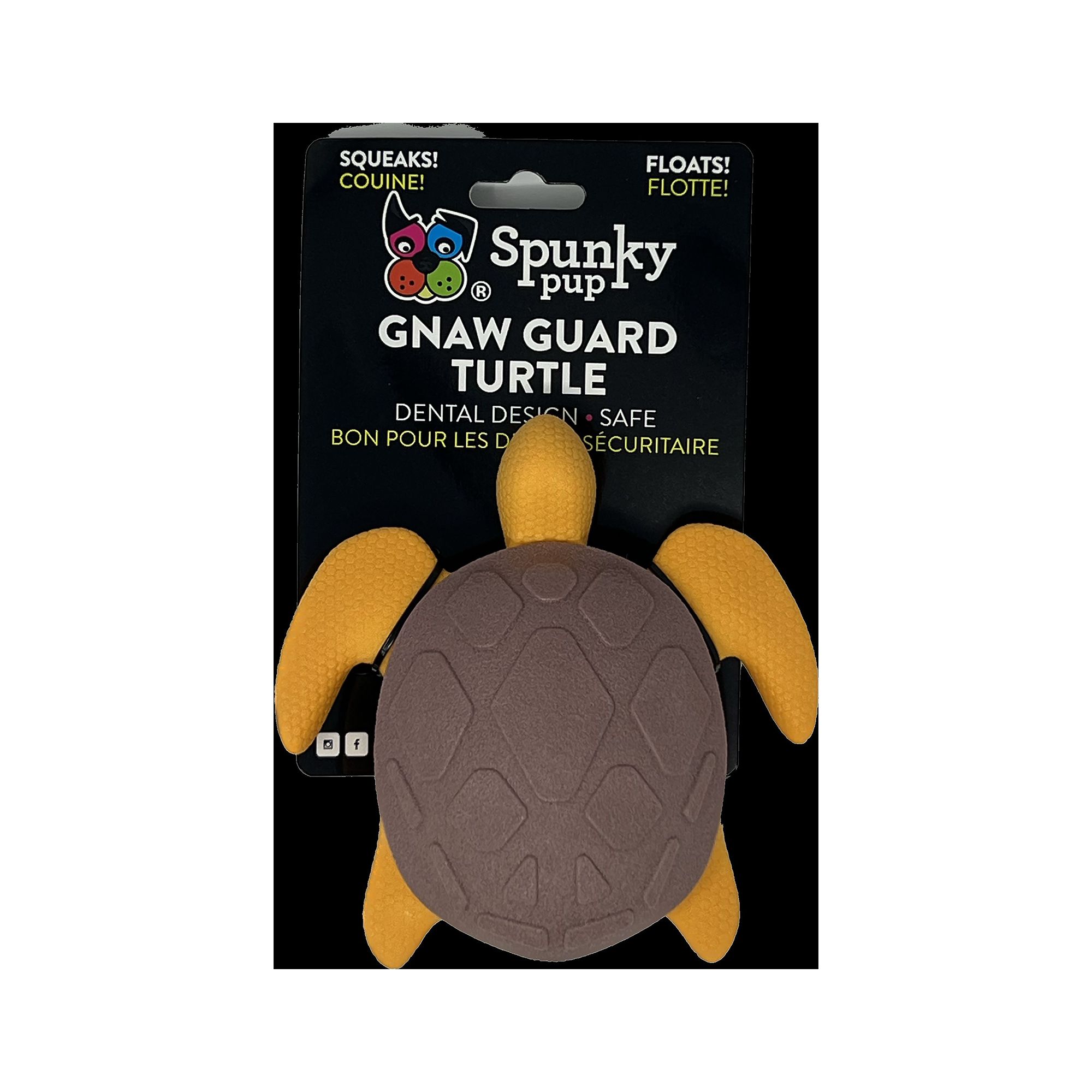 Spunky Pup Gnaw Guard Turtle Squeaker Floating Dog Toy, Size: Small | PetSmart
