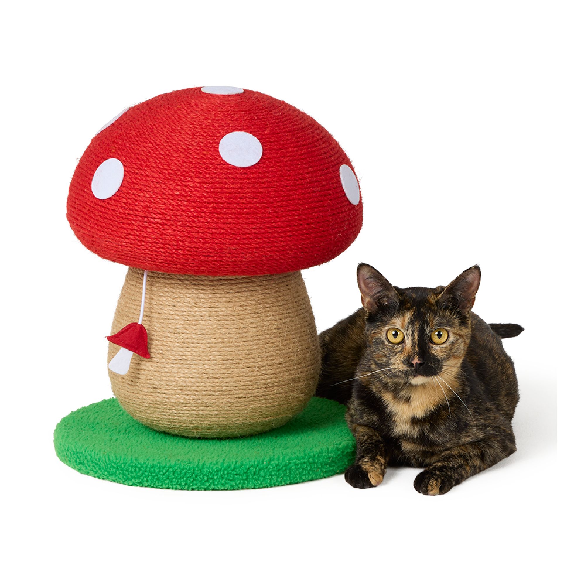 Whisker City® 13.4-in Mushroom Cat Scratcher Post, Jute Rope