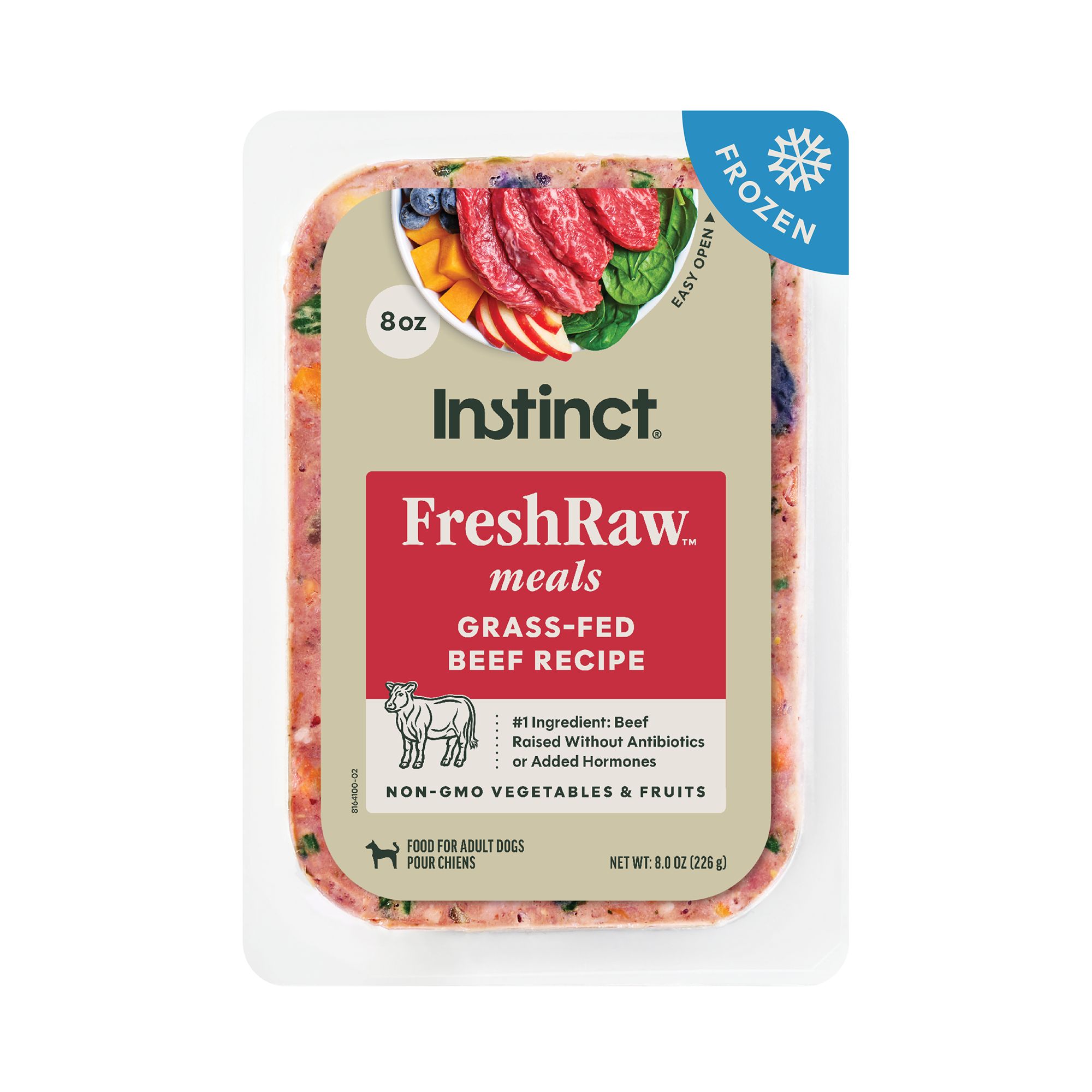 Instinct FreshRaw Meals Adult Frozen Dog Food - Grass-Fed Beef, Size: 8 oz | PetSmart White