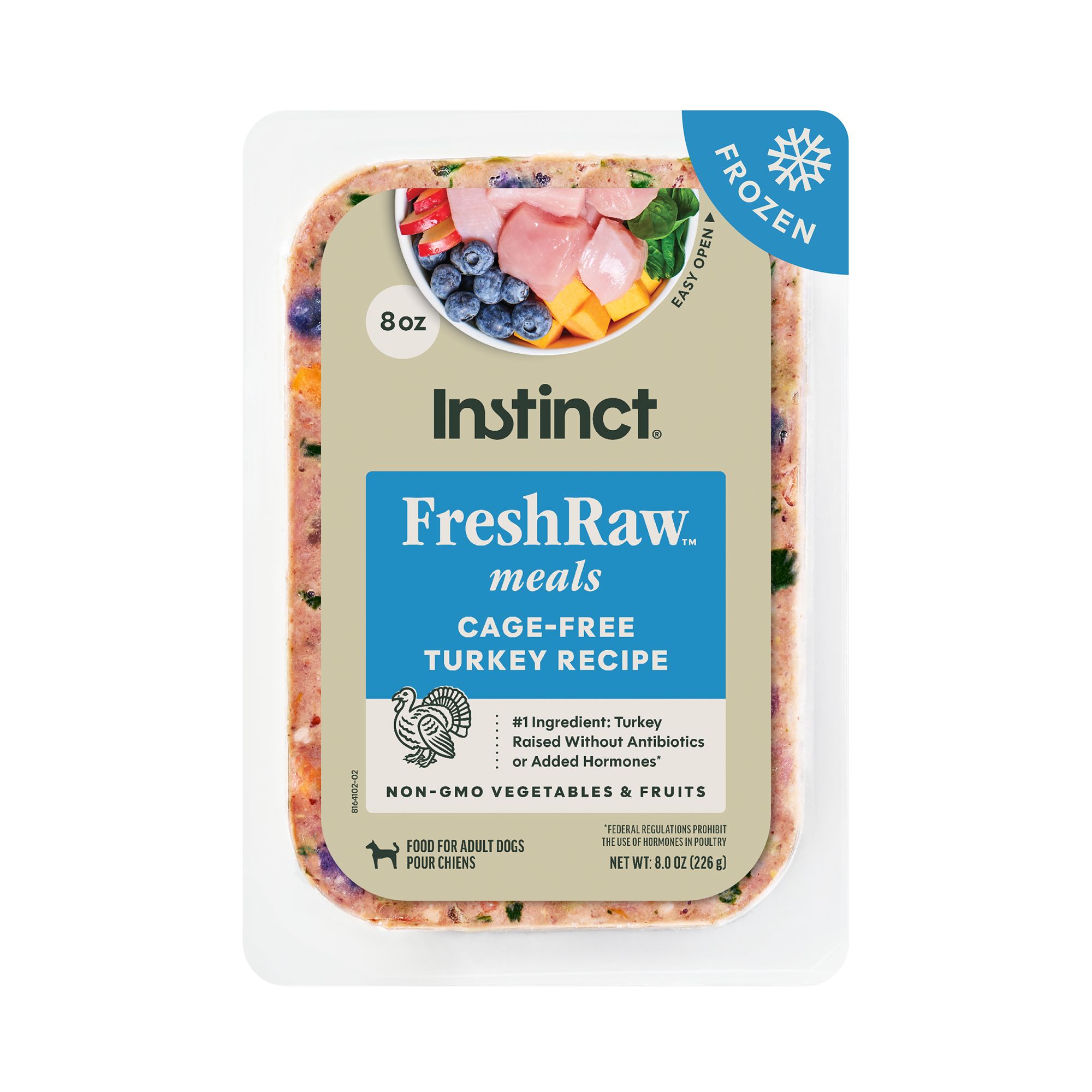 Instinct FreshRaw Meals Adult Frozen Dog Food - Cage-Free Turkey, Size: 8 oz | PetSmart White