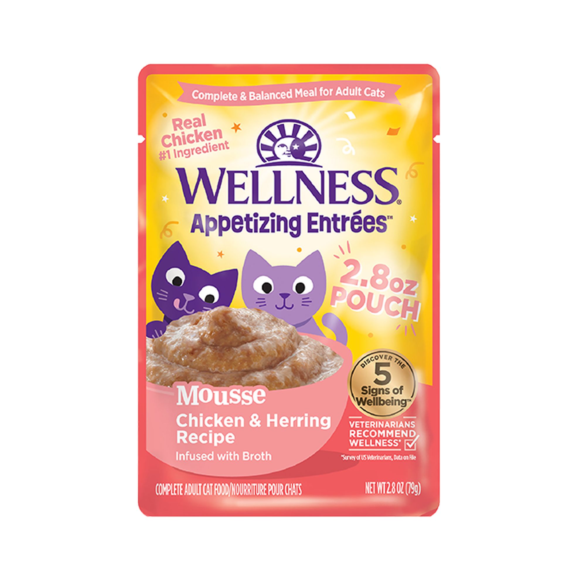Wellness® Appetizing Entrees Adult Cat Wet Food - Grain Free, Mousse, 2.8 Oz