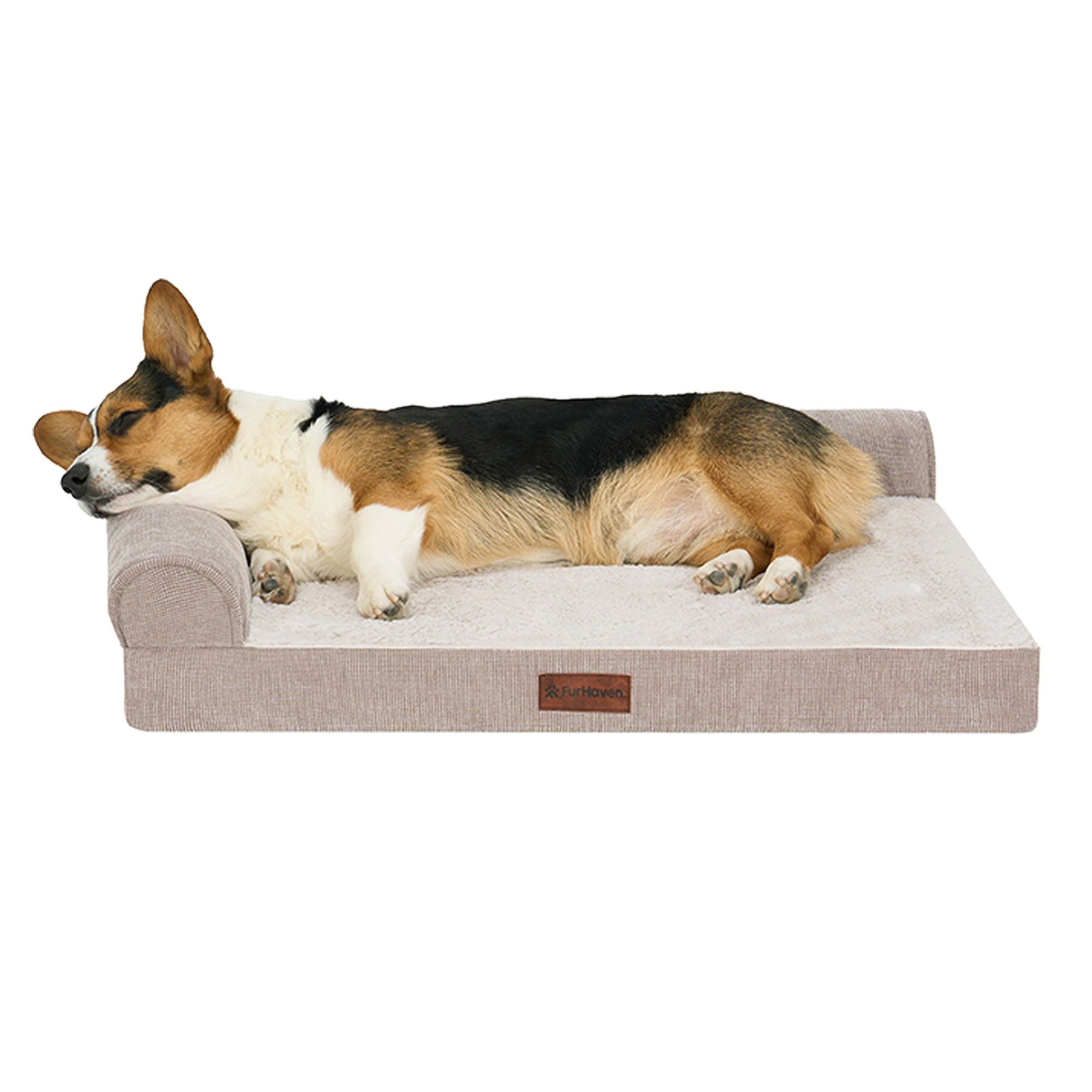FurHaven Tan Memory Foam Large Dog Bed 36Wx27W (Medium)