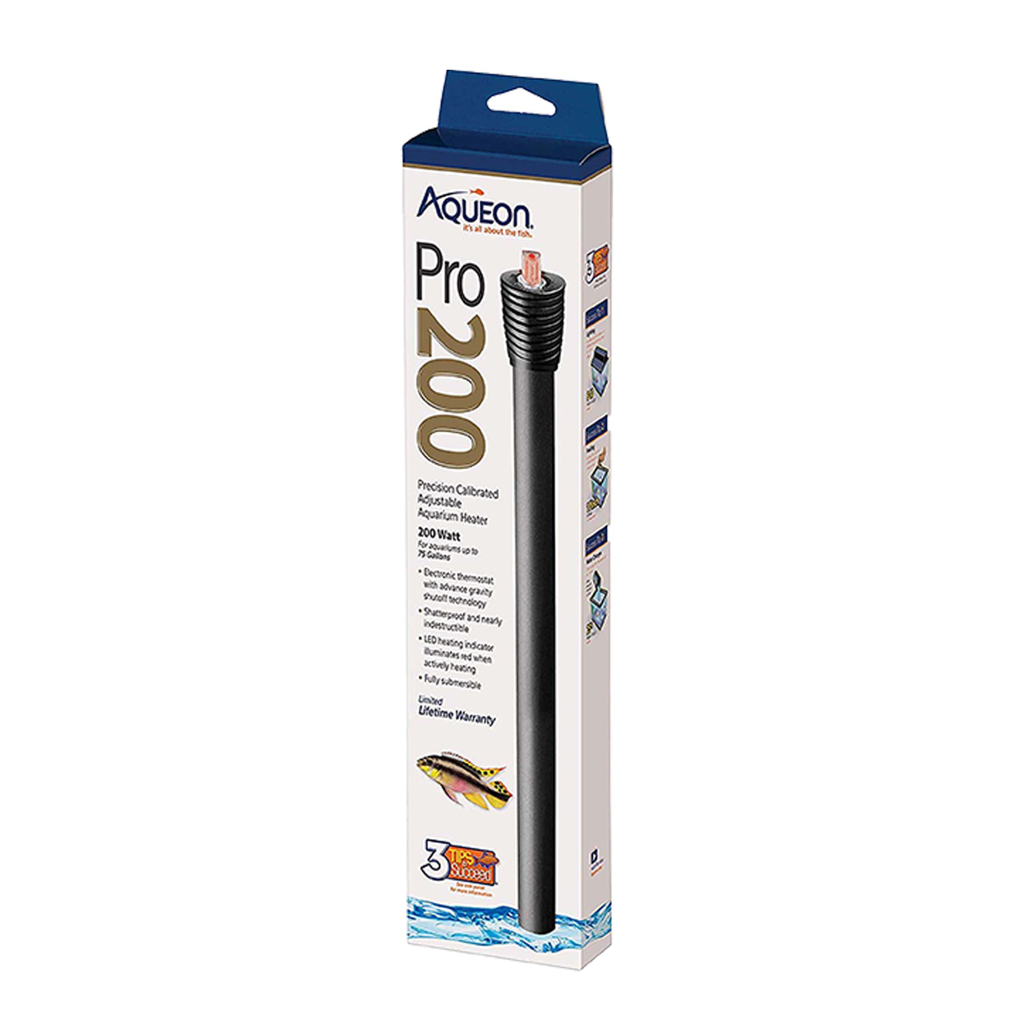 Aqueon® Pro Series Submersible Aquarium Heater for Fish Tanks (200W)