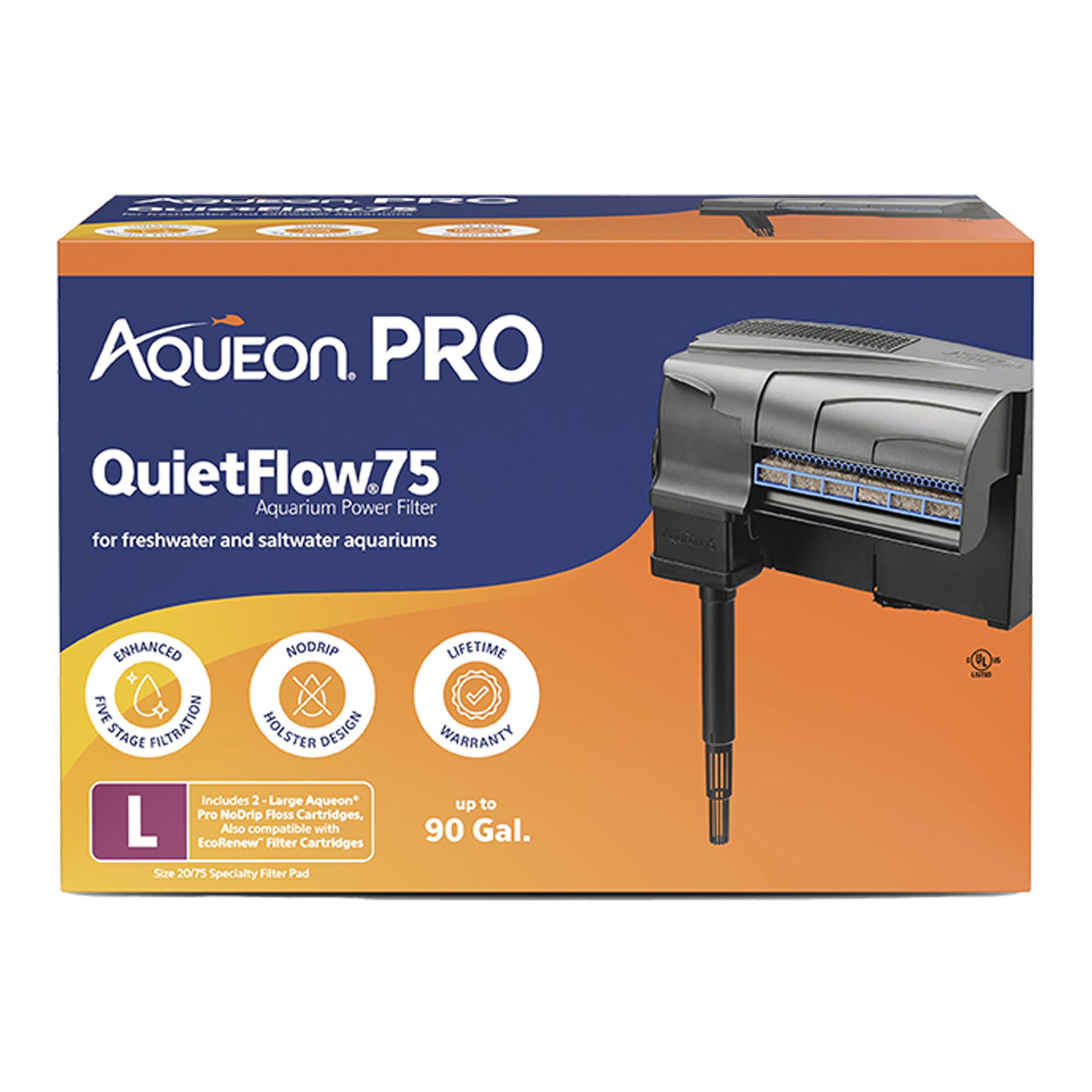 Aqueon® QuietFlow® PRO Aquarium Power Filter (up to 90 gal)